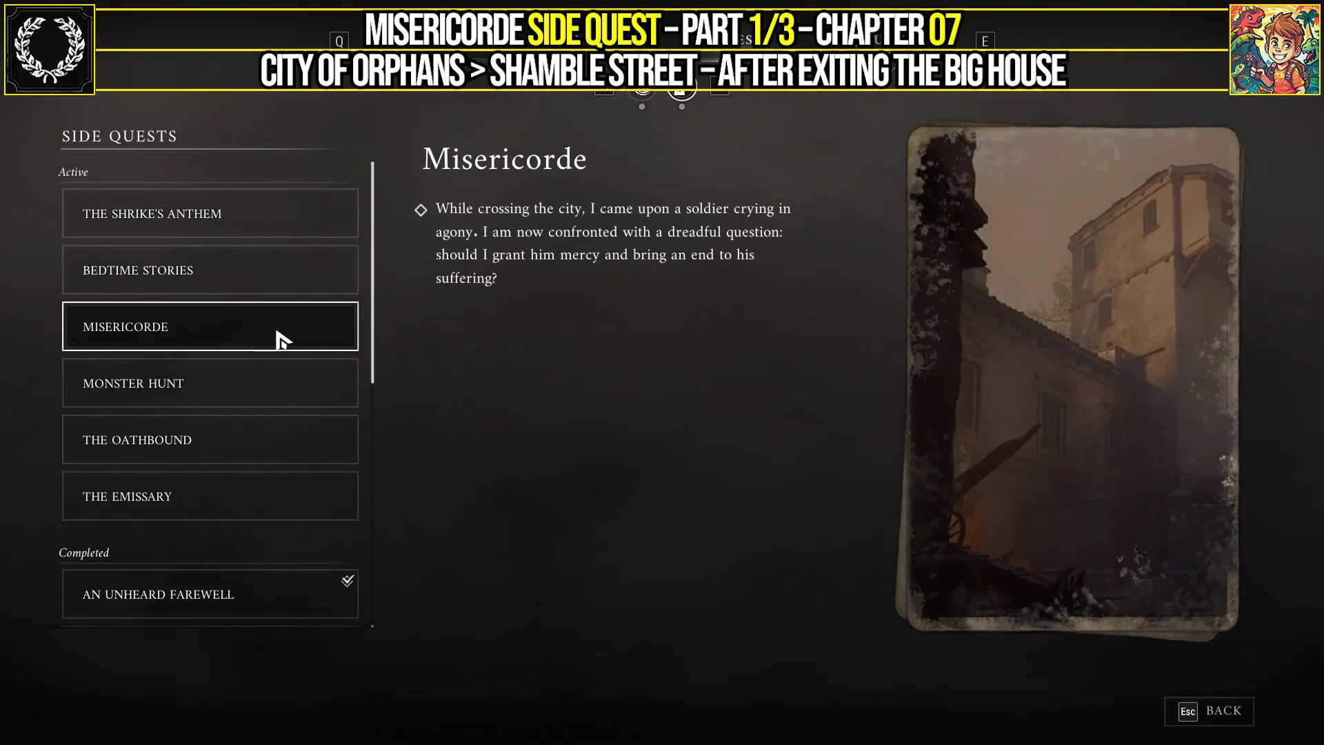 Checking Side Quest Log