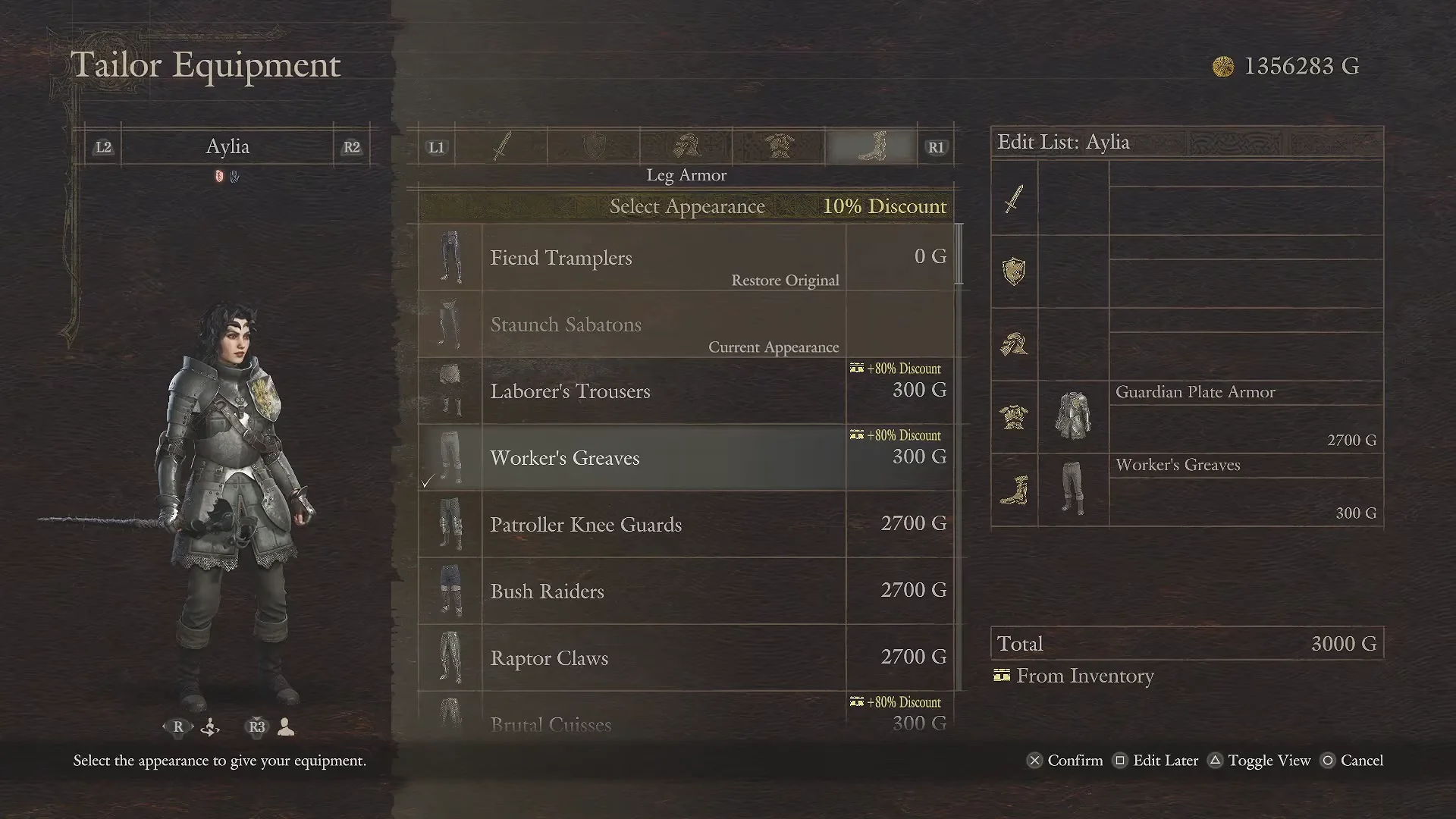 Equipping Armor Looks