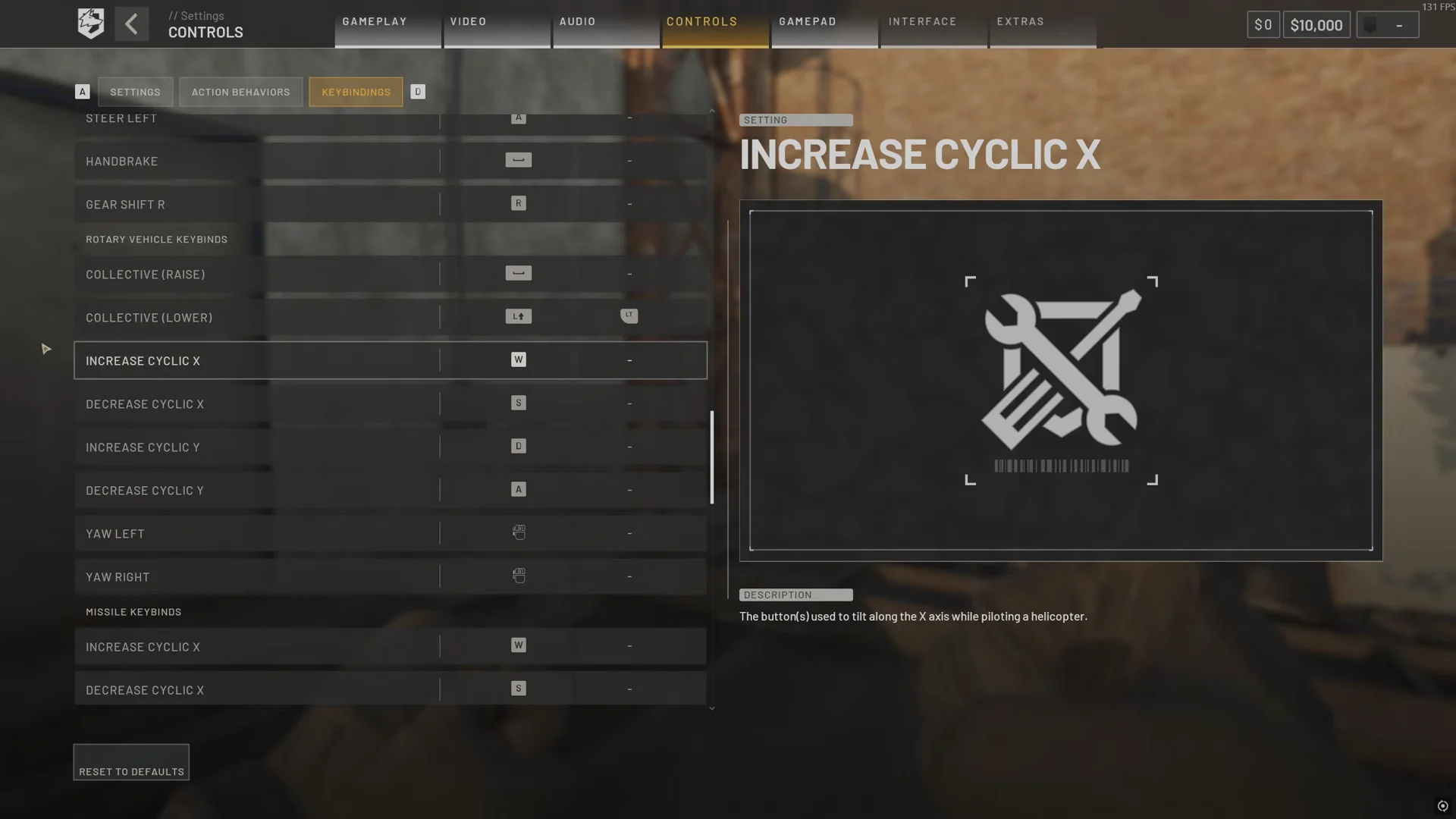 Helicopter Rotary Keybinds