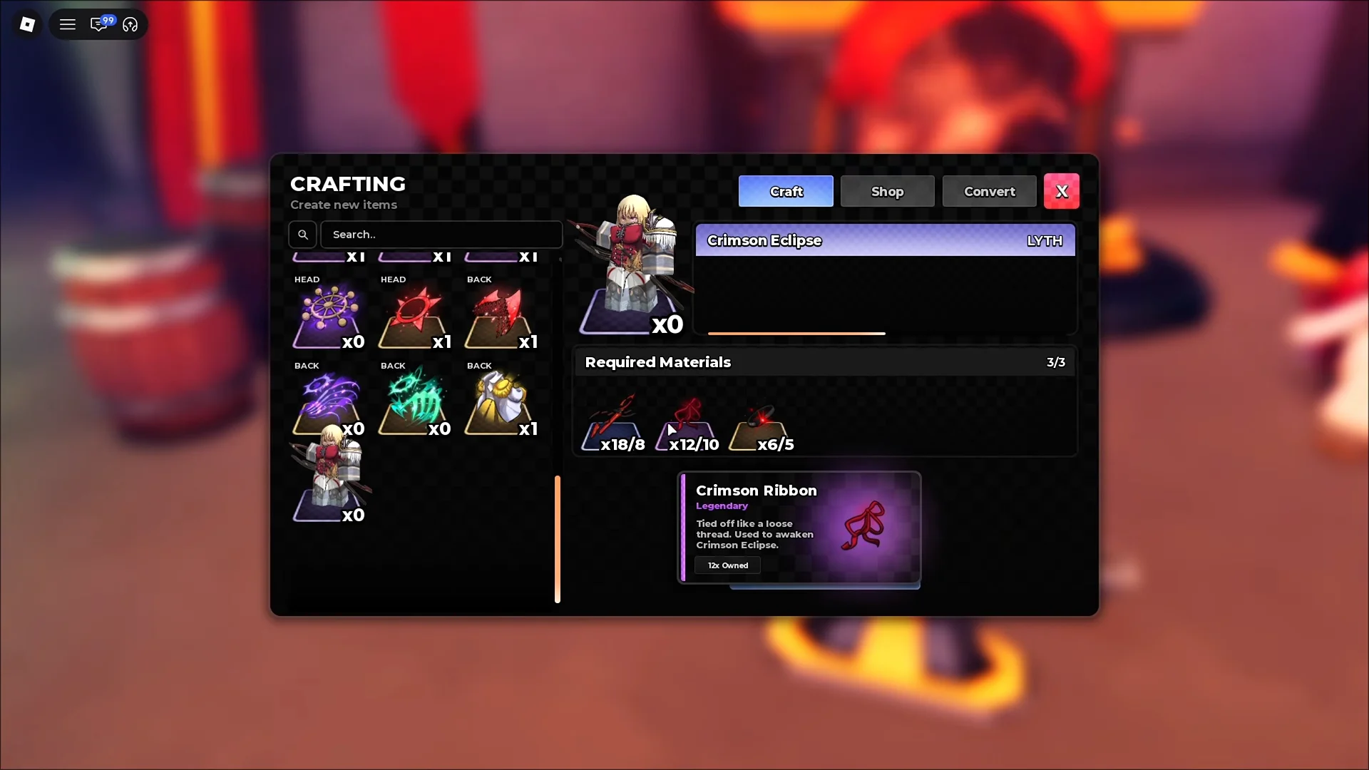 Crafting Crimson Eclipse