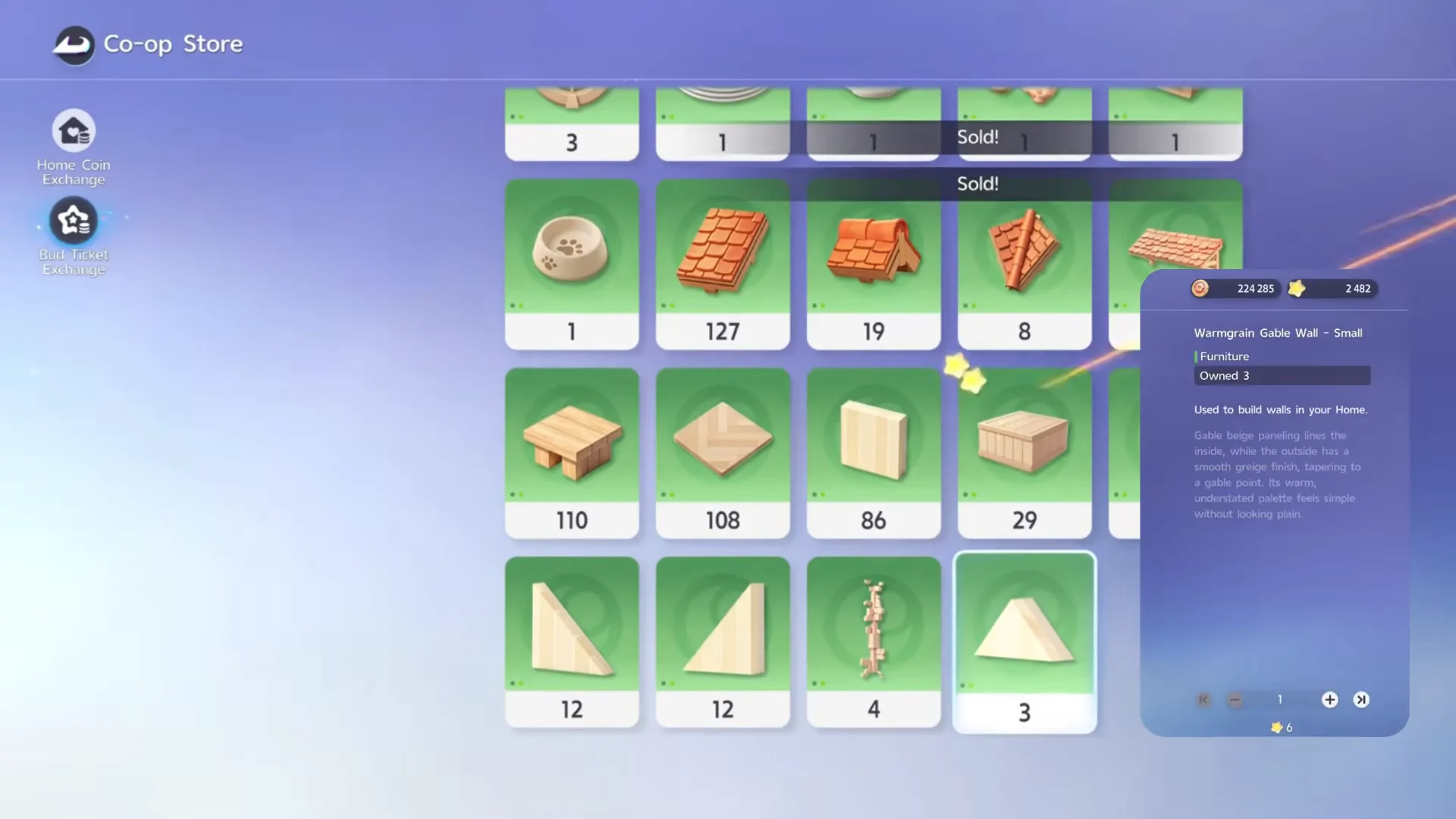 Selling items at Co-op Store