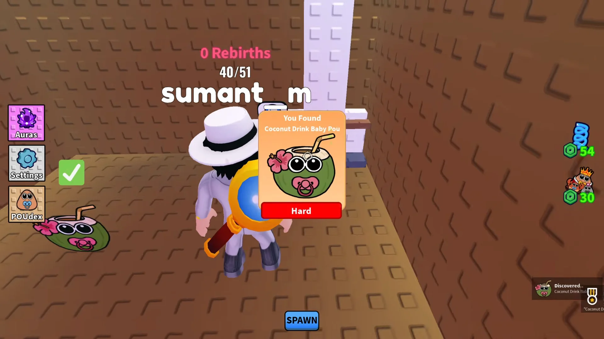 House Code Puzzle: Coconut Drink Baby Pou