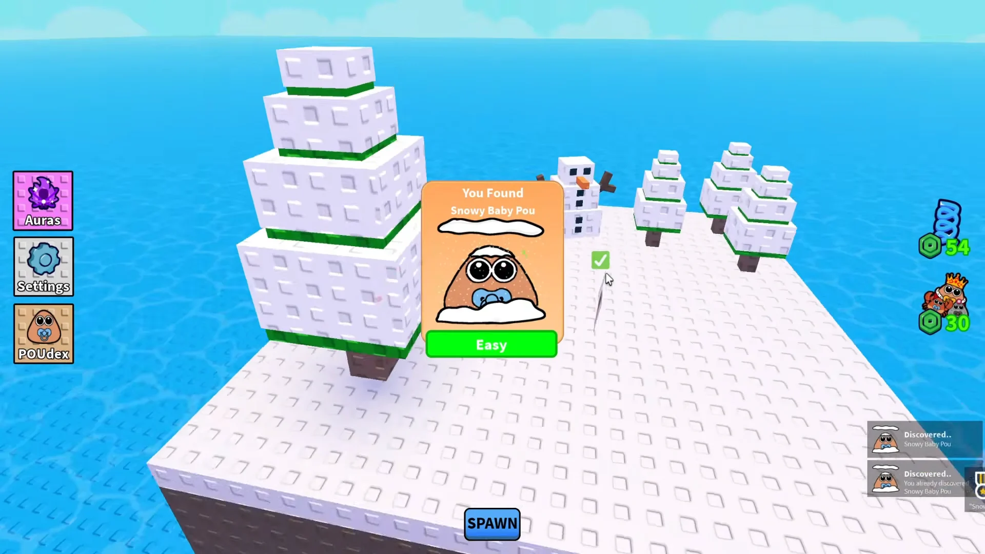 Snowy Baby Pou