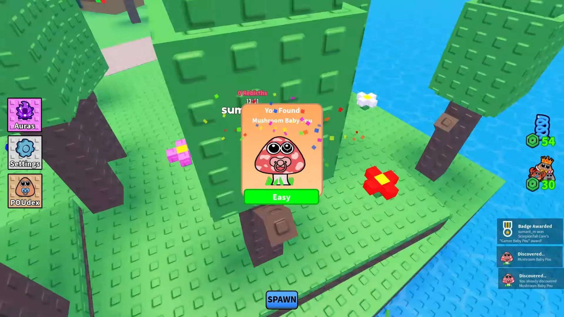 Mushroom Baby Pou
