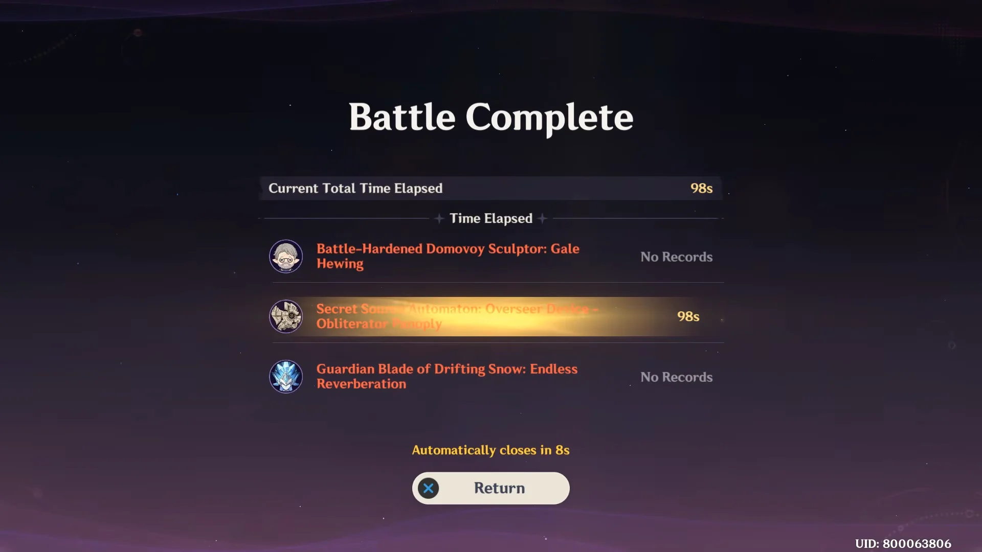 Boss Defeated & Battle Complete Screen