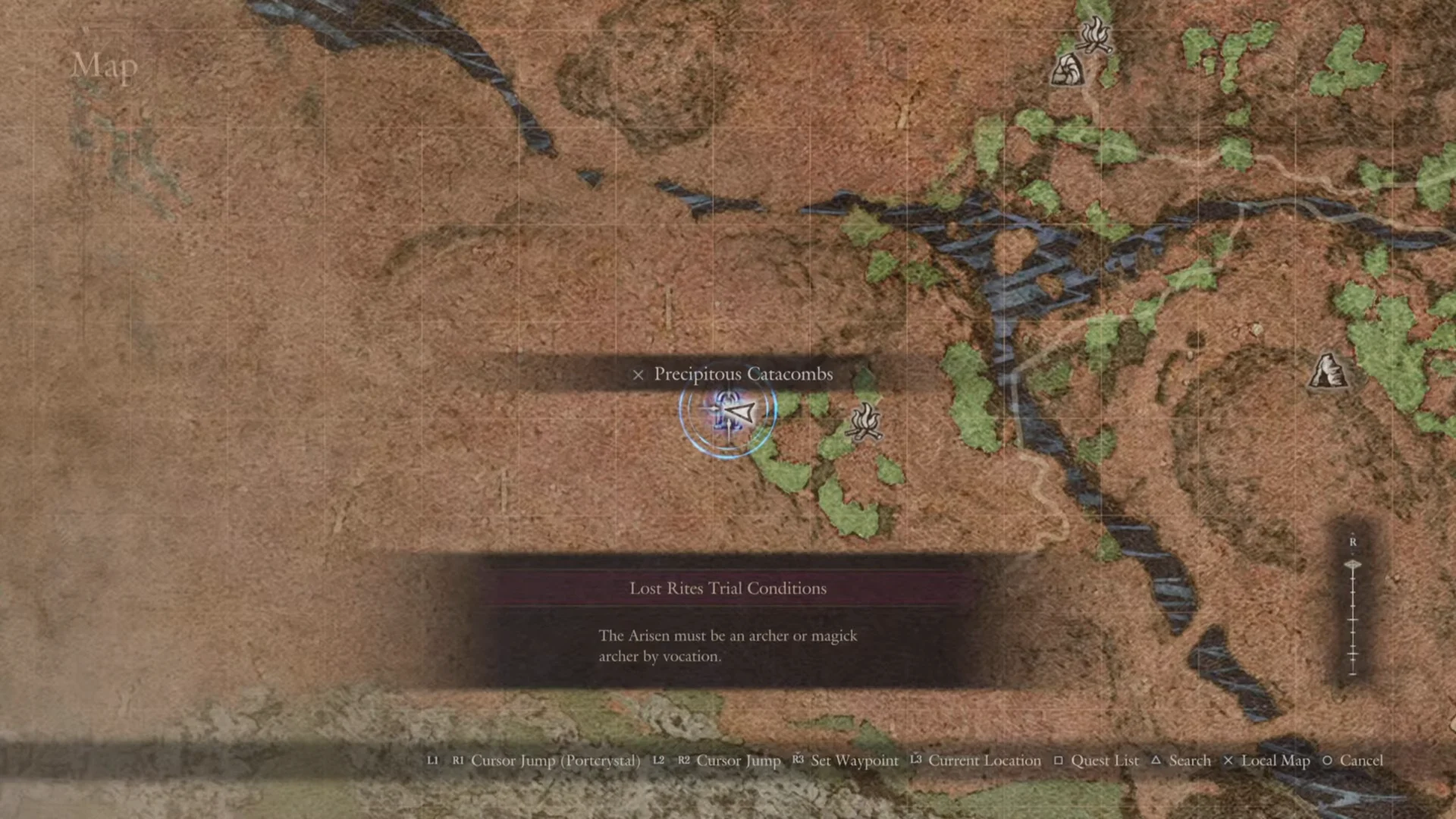 Map marker and entry condition box