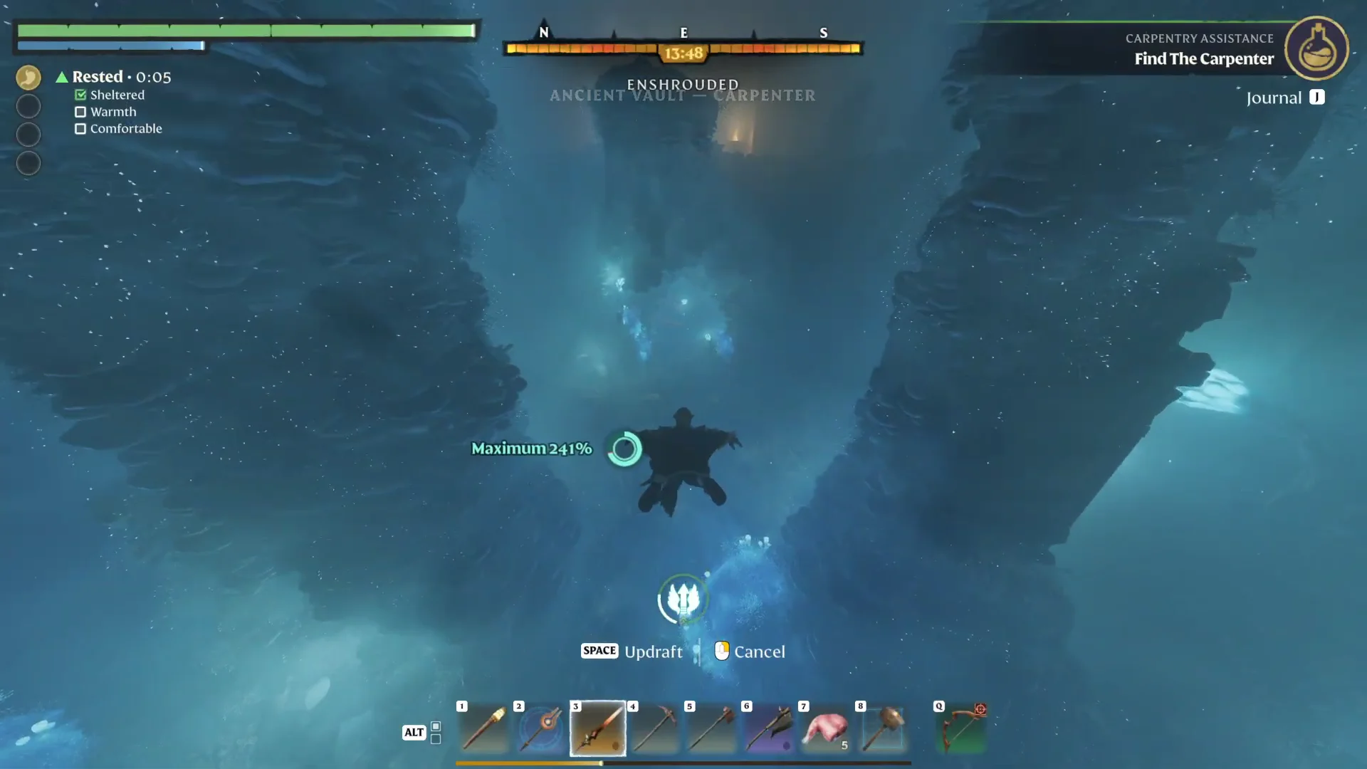 Gliding Through the Shroud Chasm