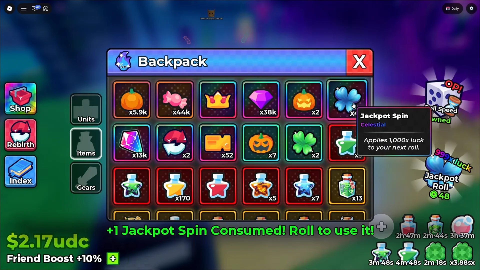 Joining Luck Server u0026 Stacking Potions