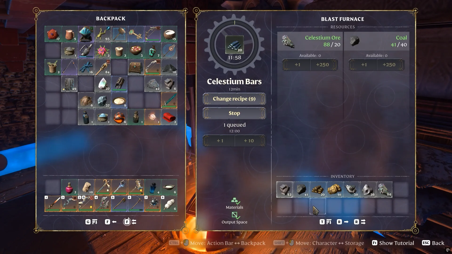 Smelting Celestium Bars