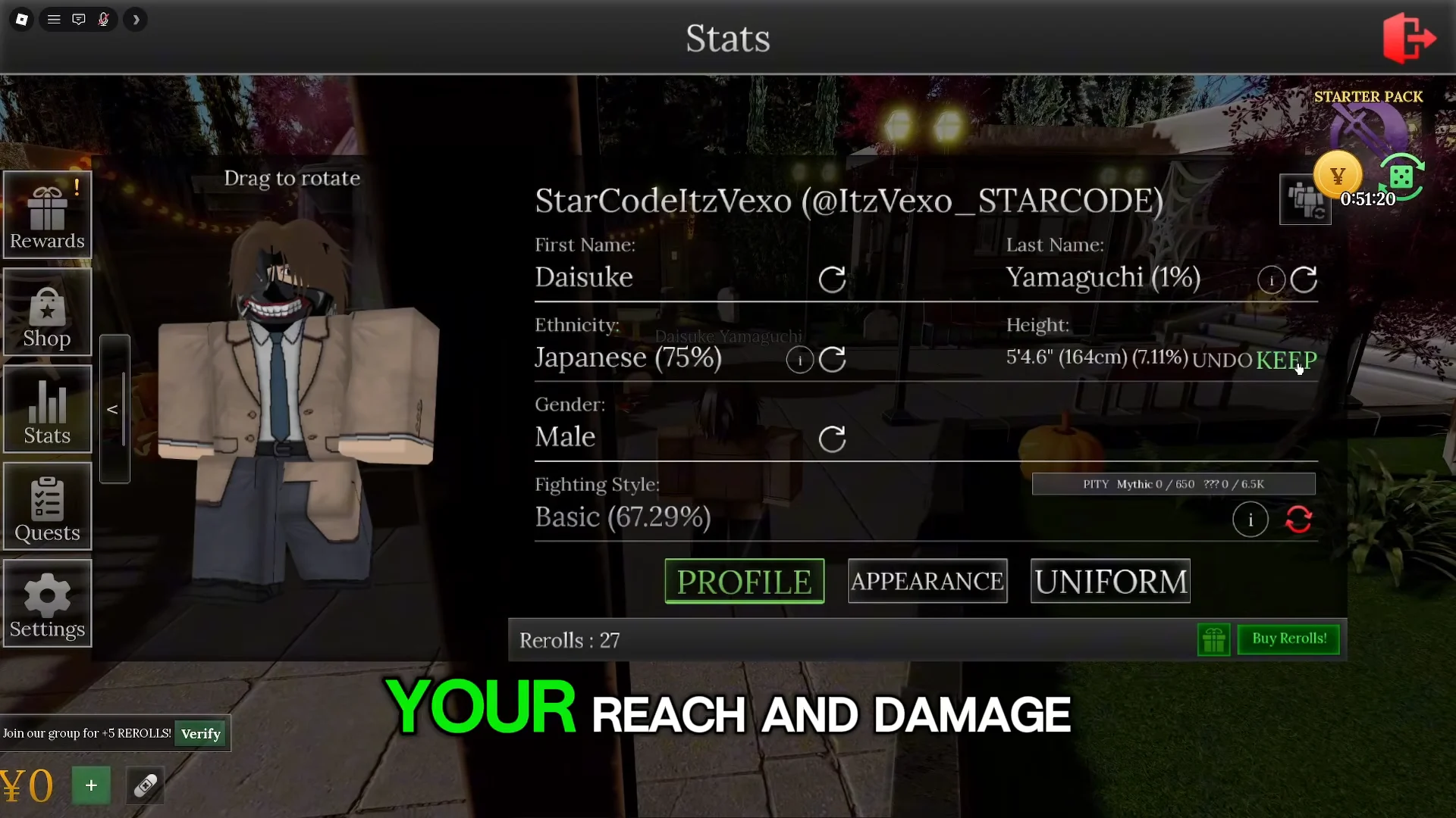 Stats Menu & Height Customization