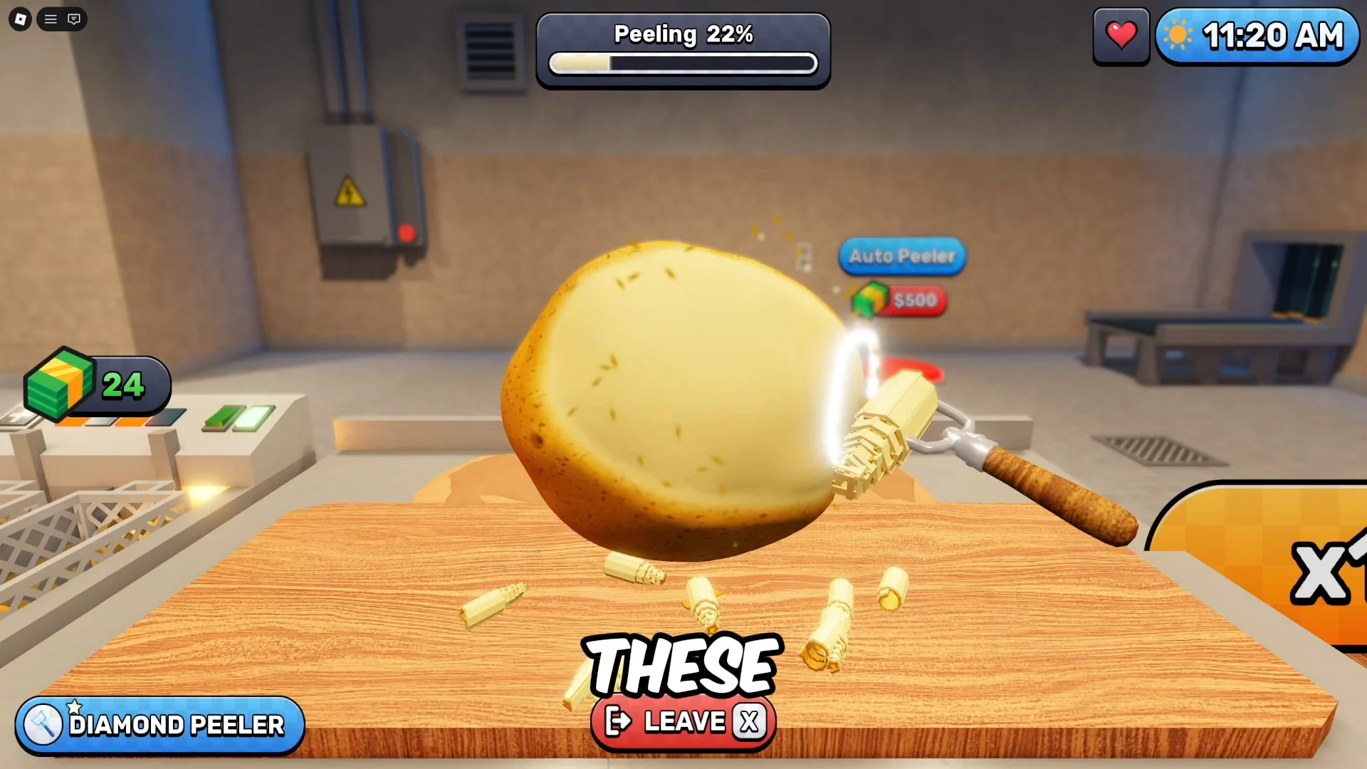Peeling Higher Value Potatoes