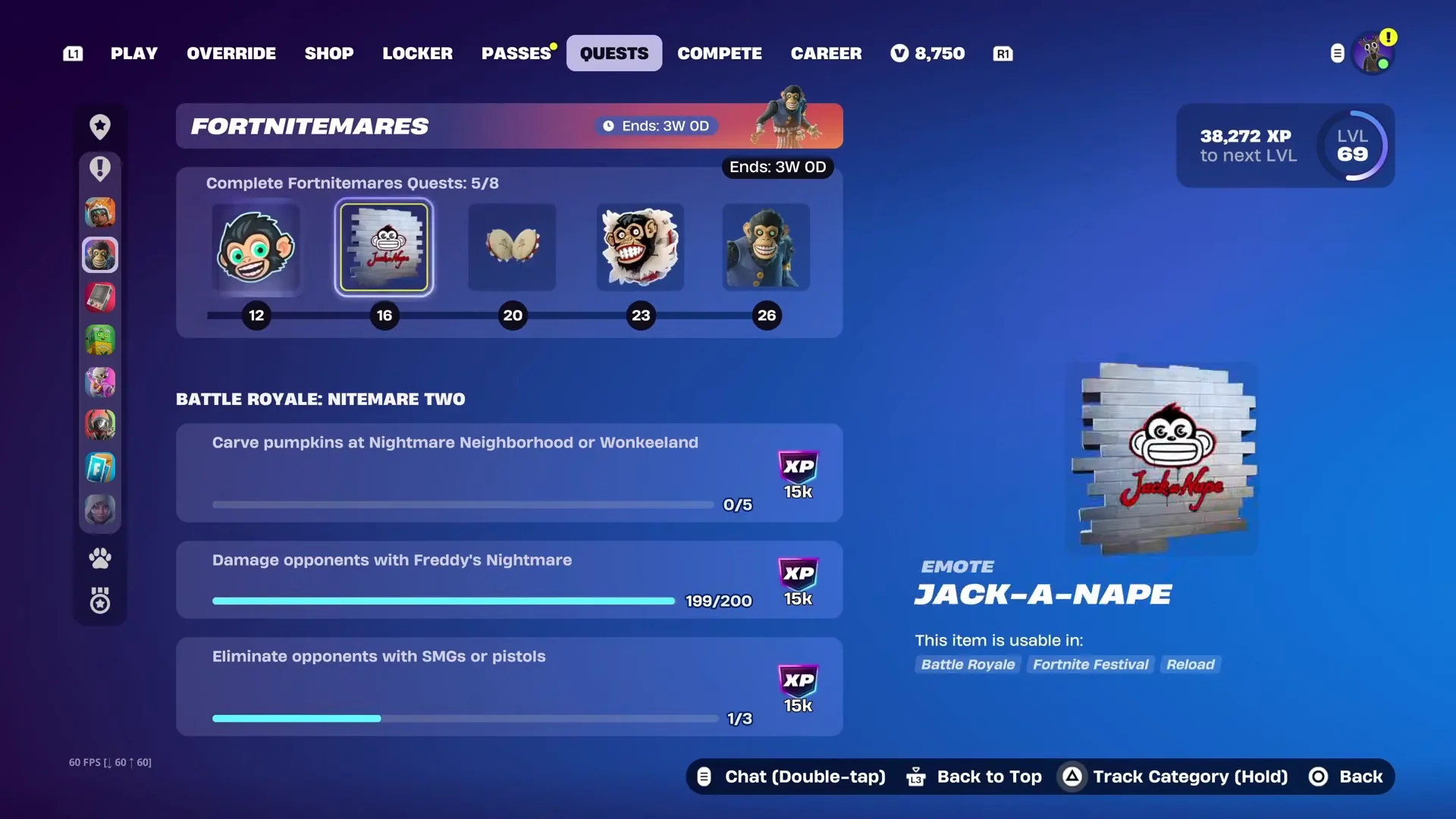 Fortnitemares Quests Screen