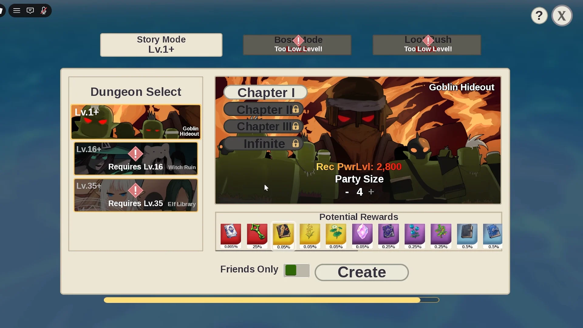 Dungeon Selection