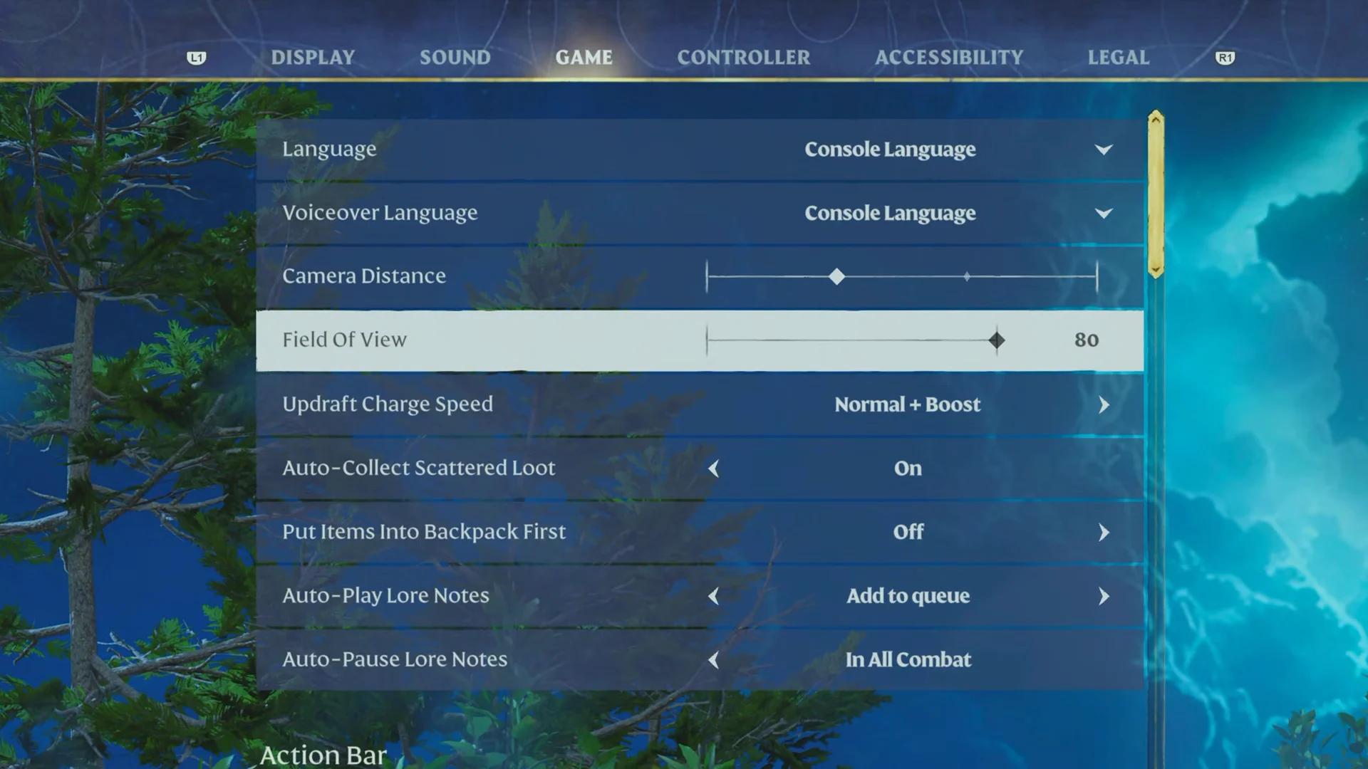 PS5 Game Settings