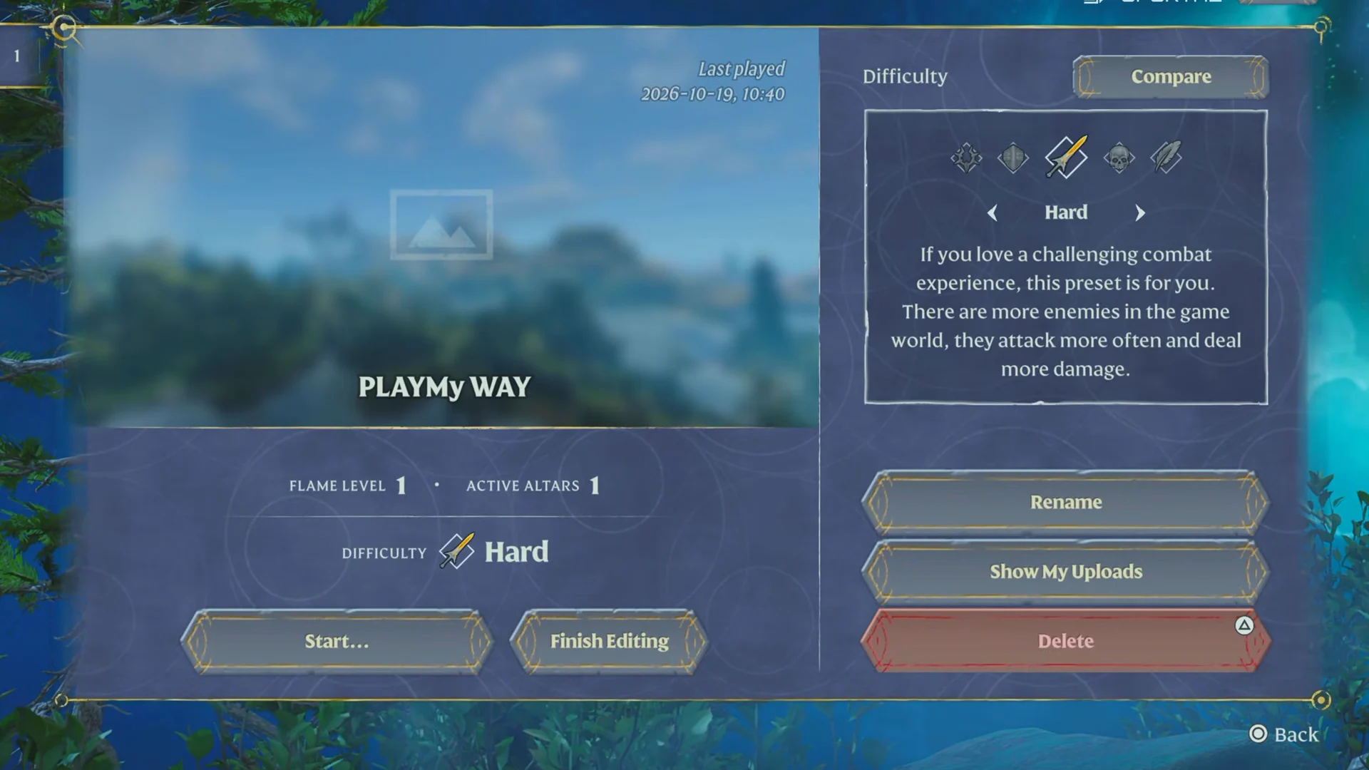 Difficulty Preset Selection