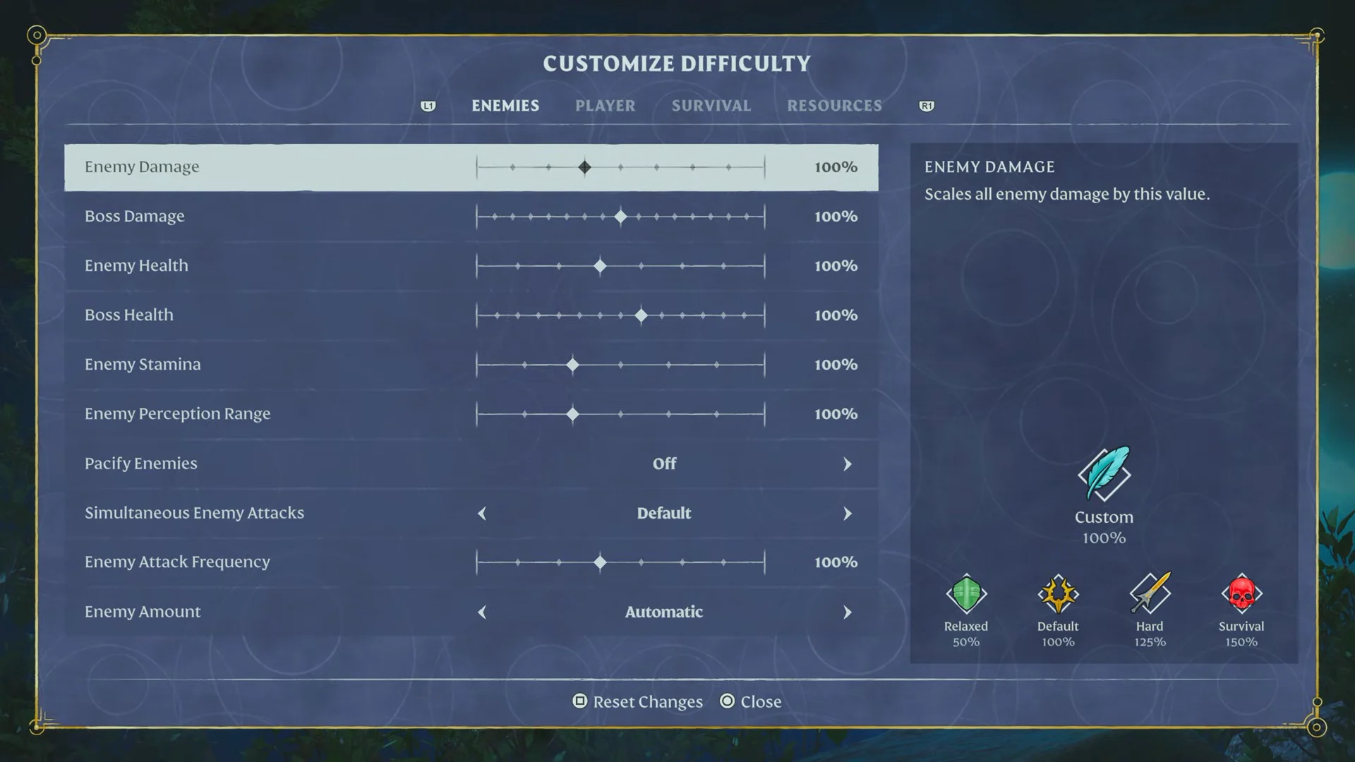 Custom Difficulty: Enemies Tab