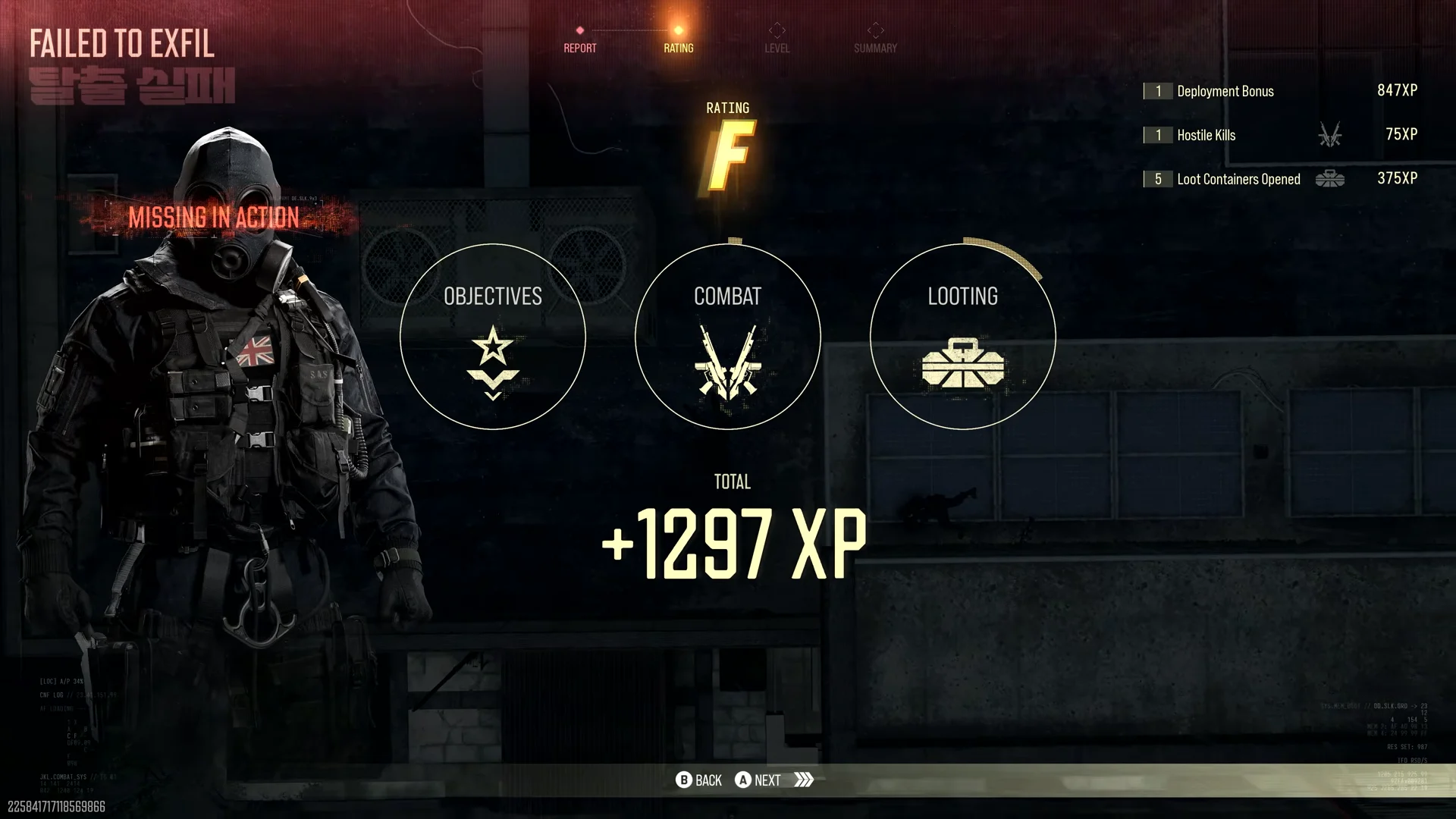 Failed to exfil MIA report