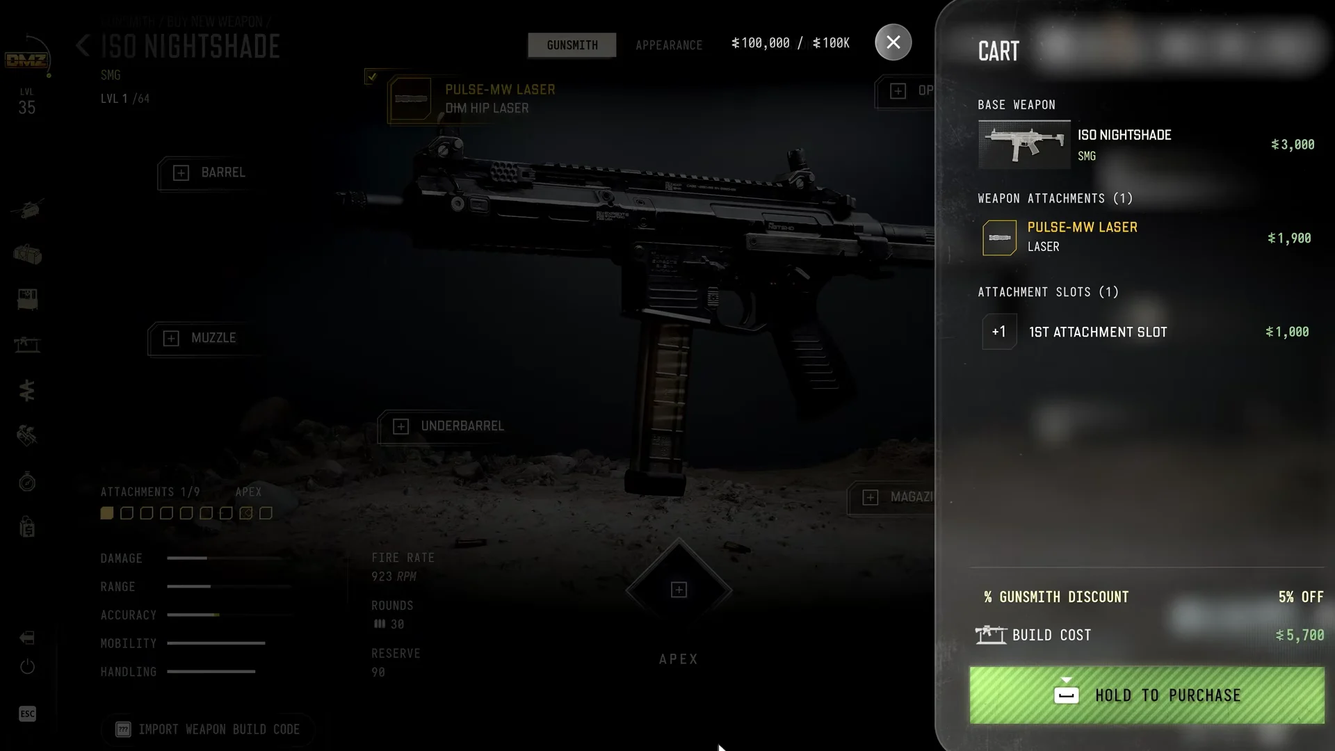 Gunsmith cart with costs