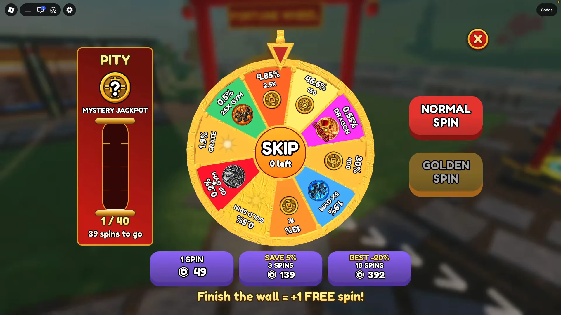 Fortune Wheel spin