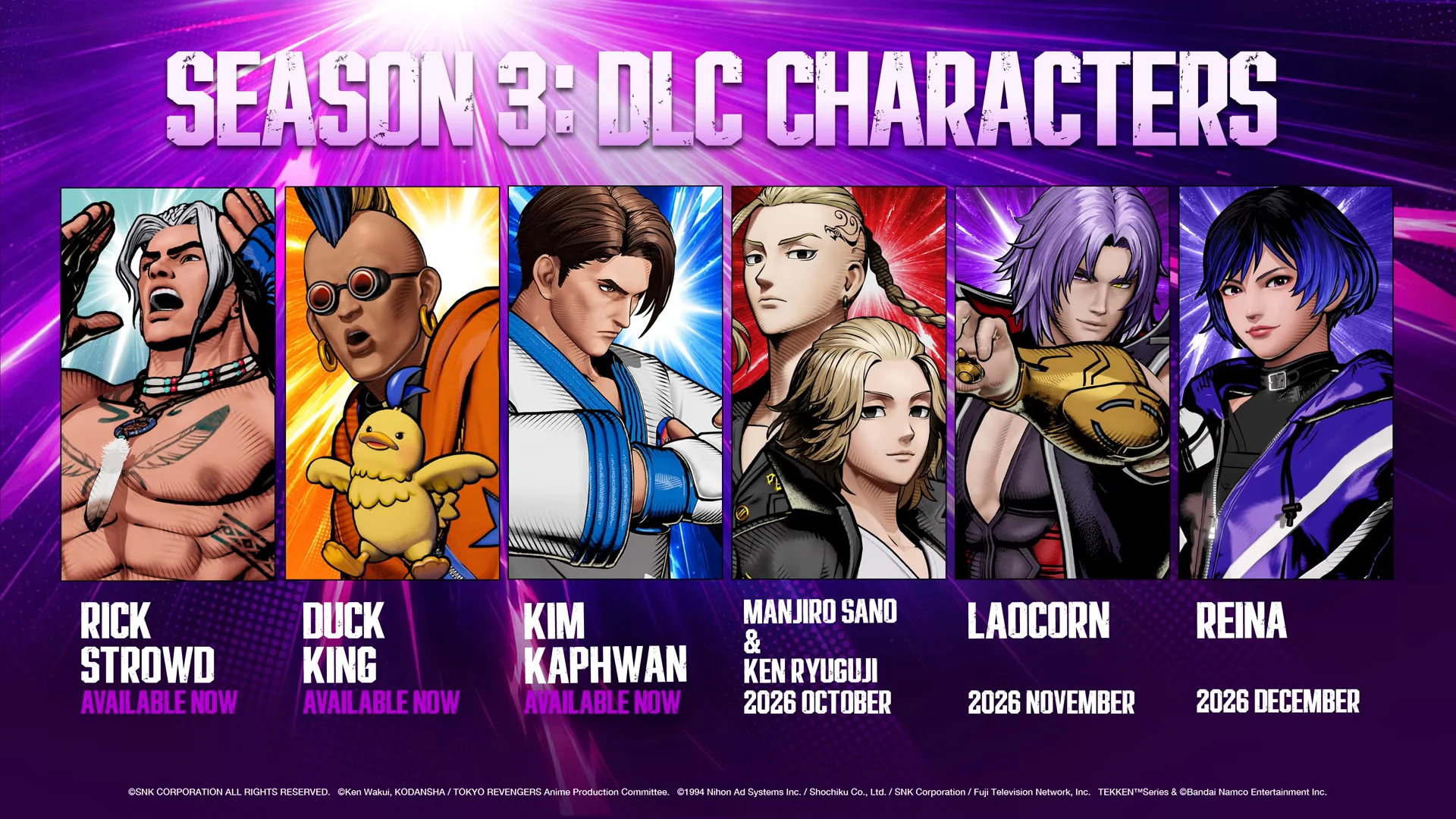 Season 3: DLC Characters roster