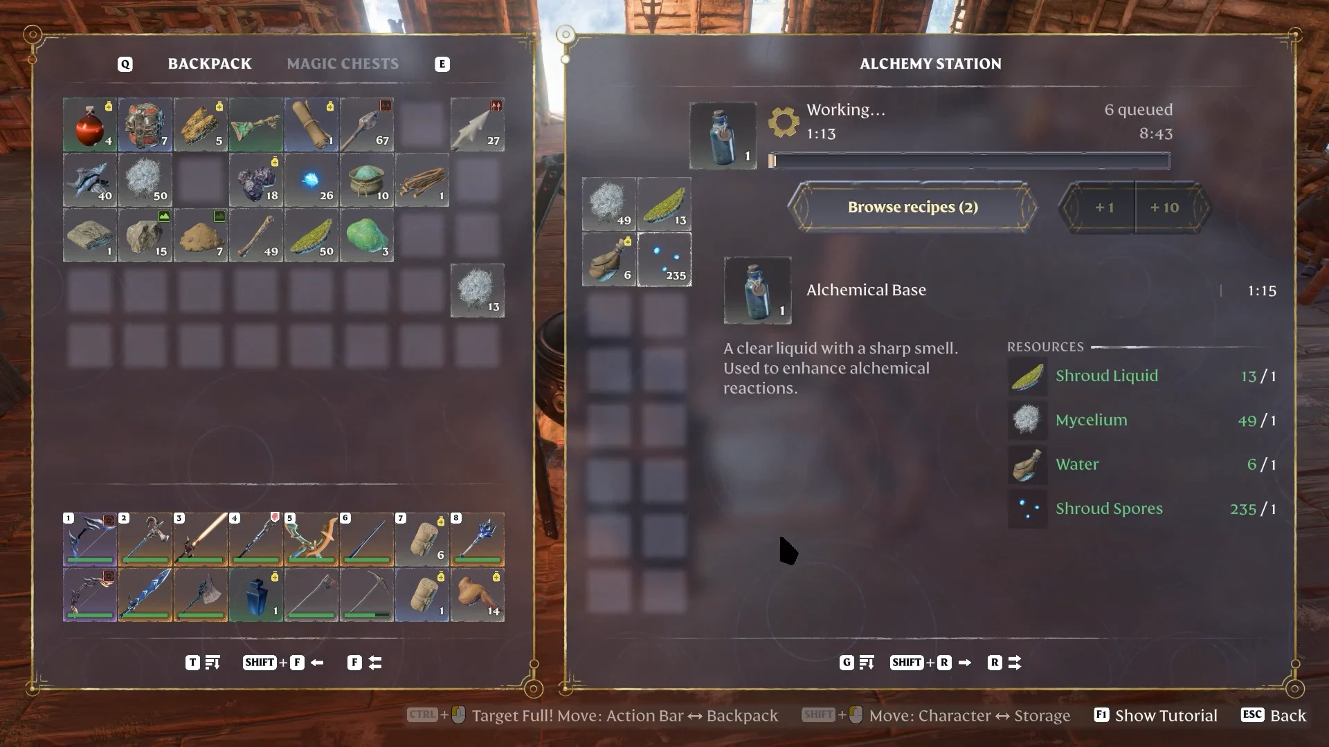 Alchemy Station working on Alchemical Base