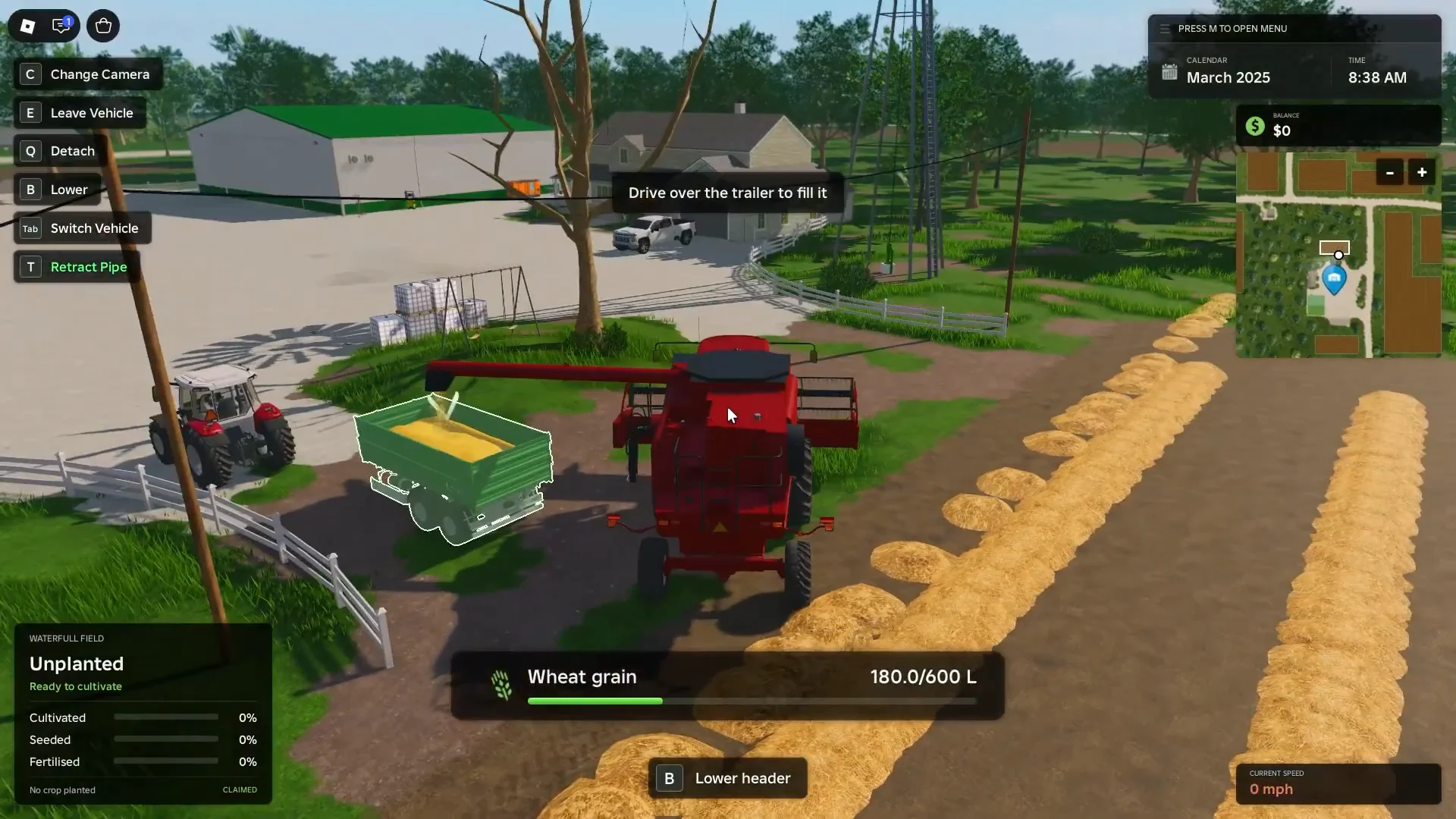Extending Pipe & Emptying Grain
