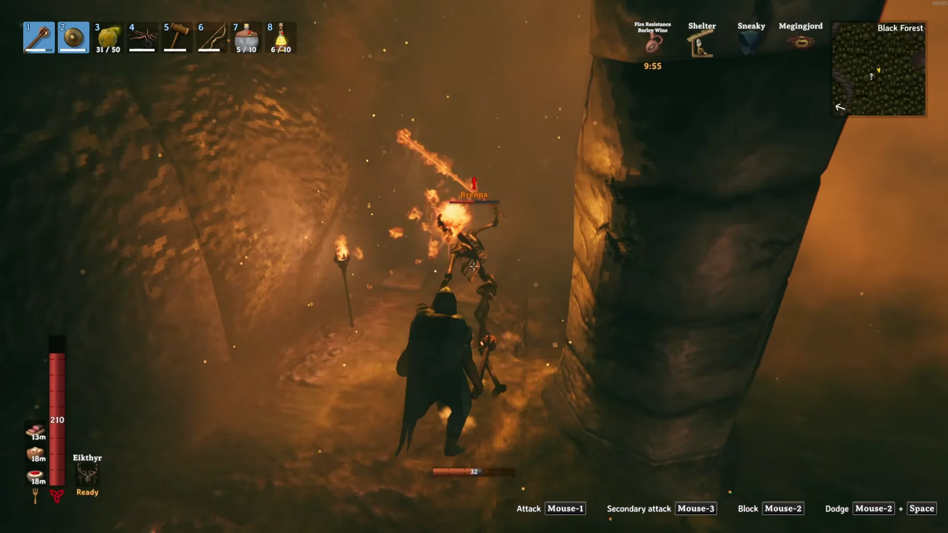 Applying Fire Resistance & Parrying Brenna