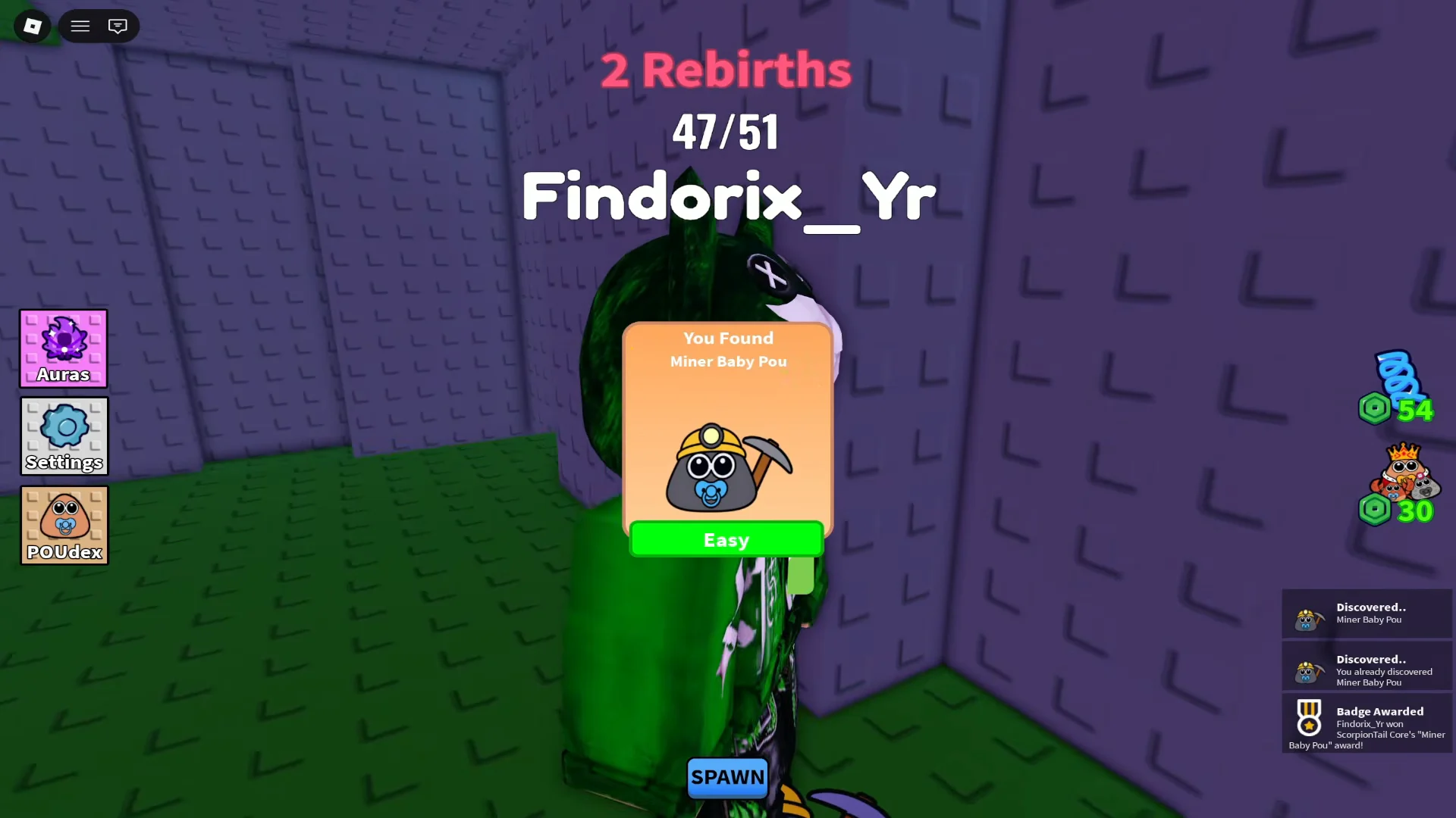 Miner Baby Pou