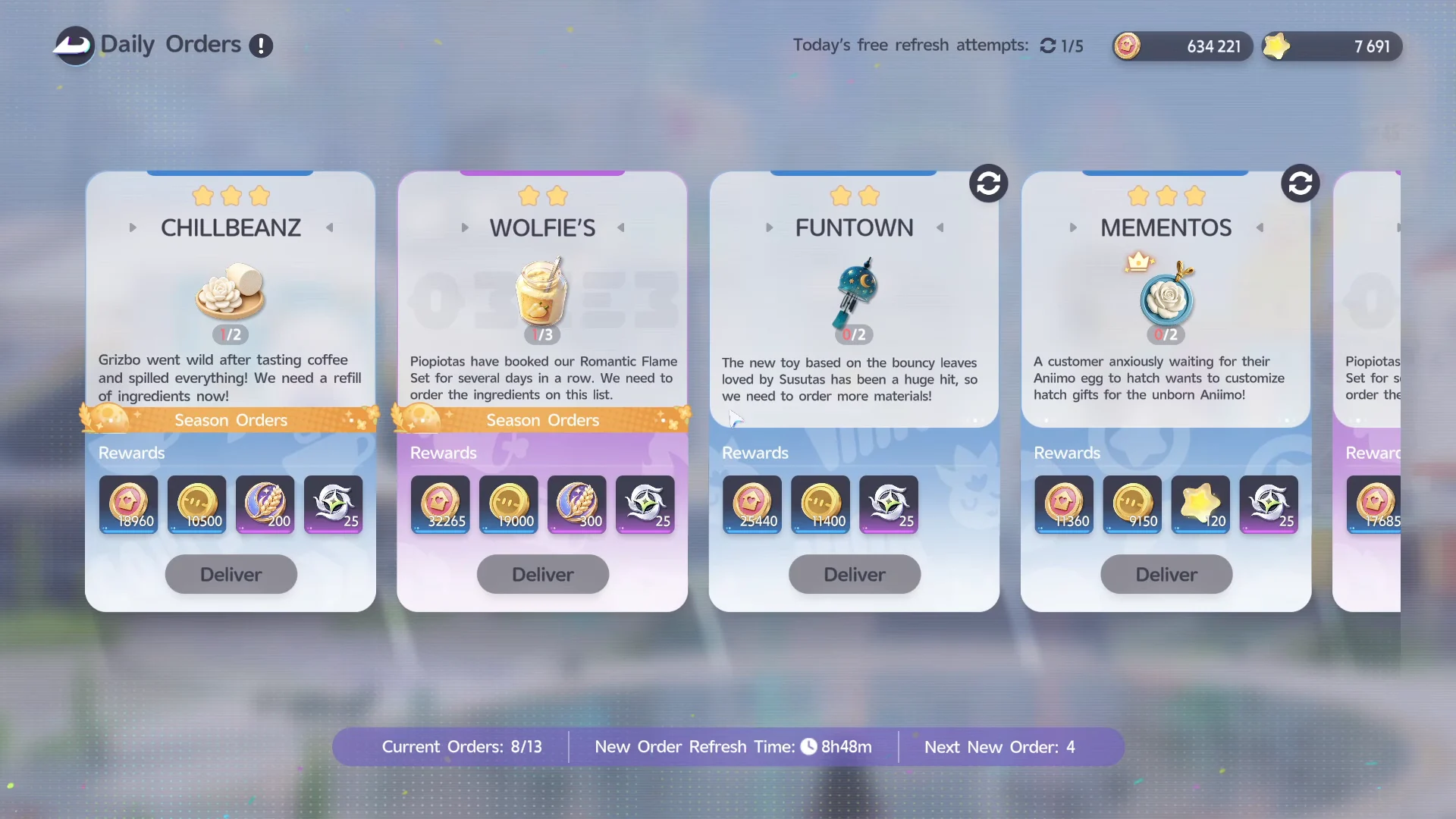Daily Orders Refreshing