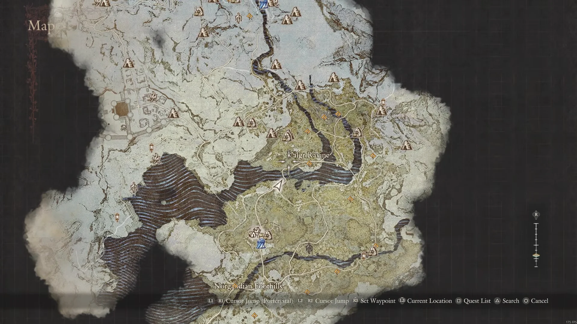 Map north of the Norgandian Settlement