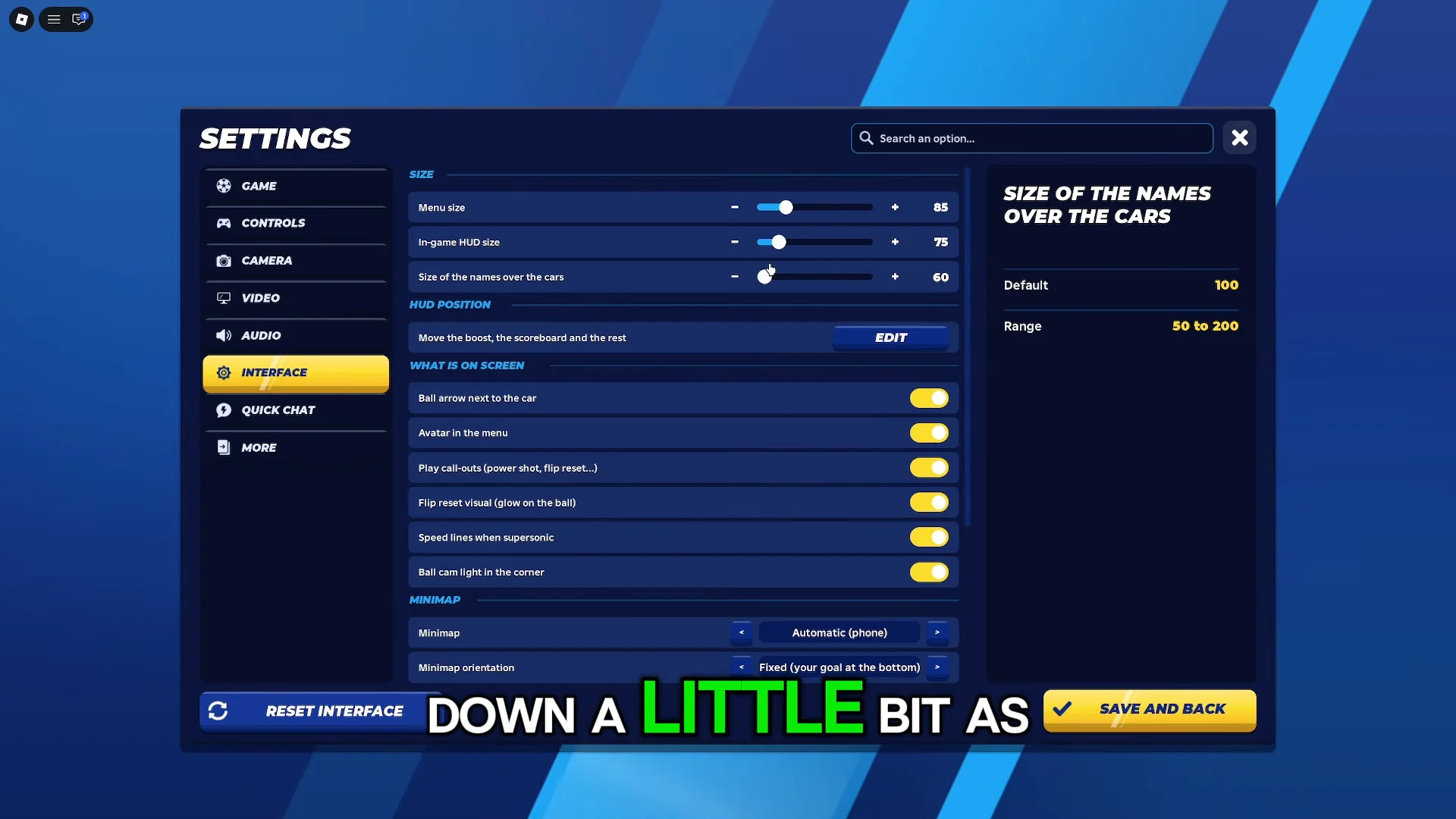 Graphics and Interface Settings