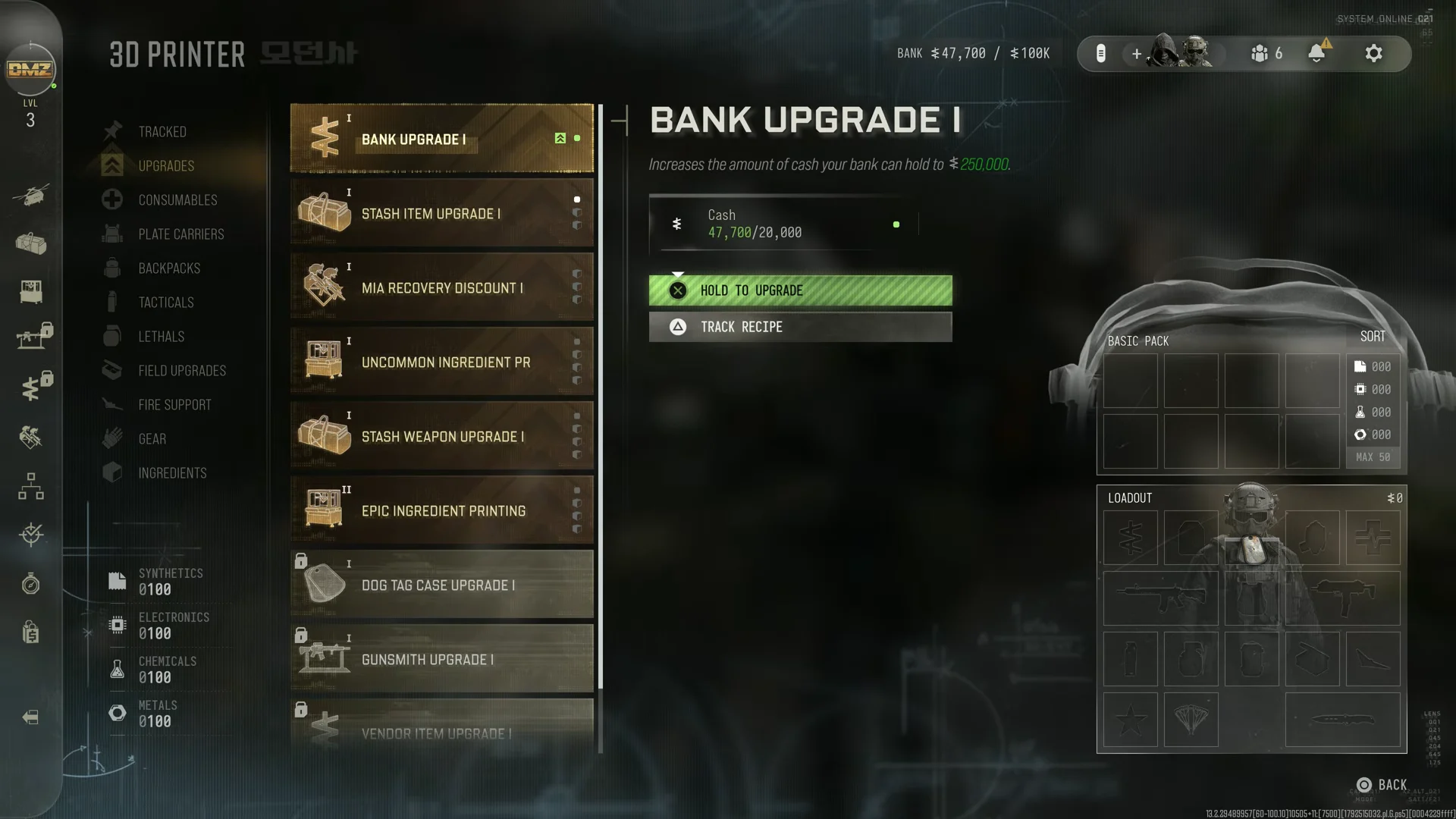 Bank Upgrade I