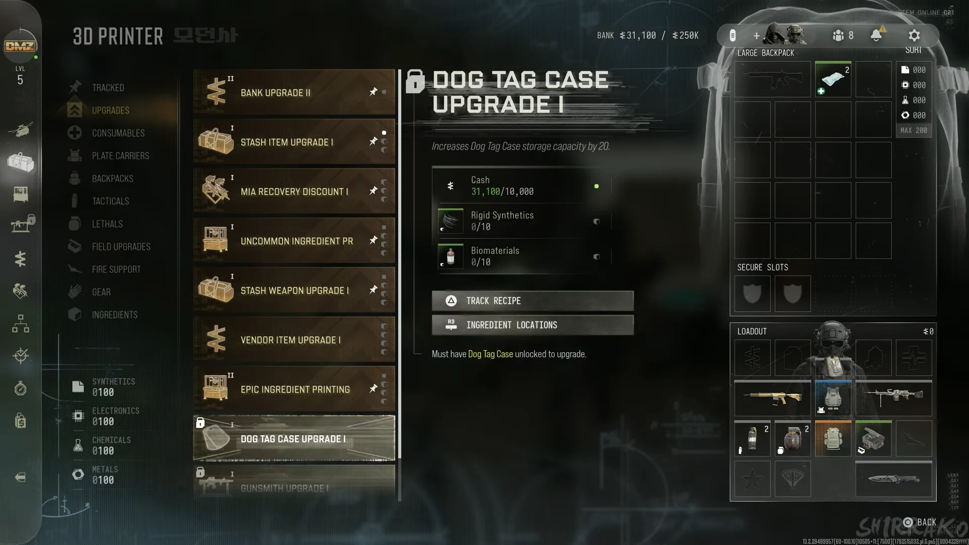 Large Backpack secure slots