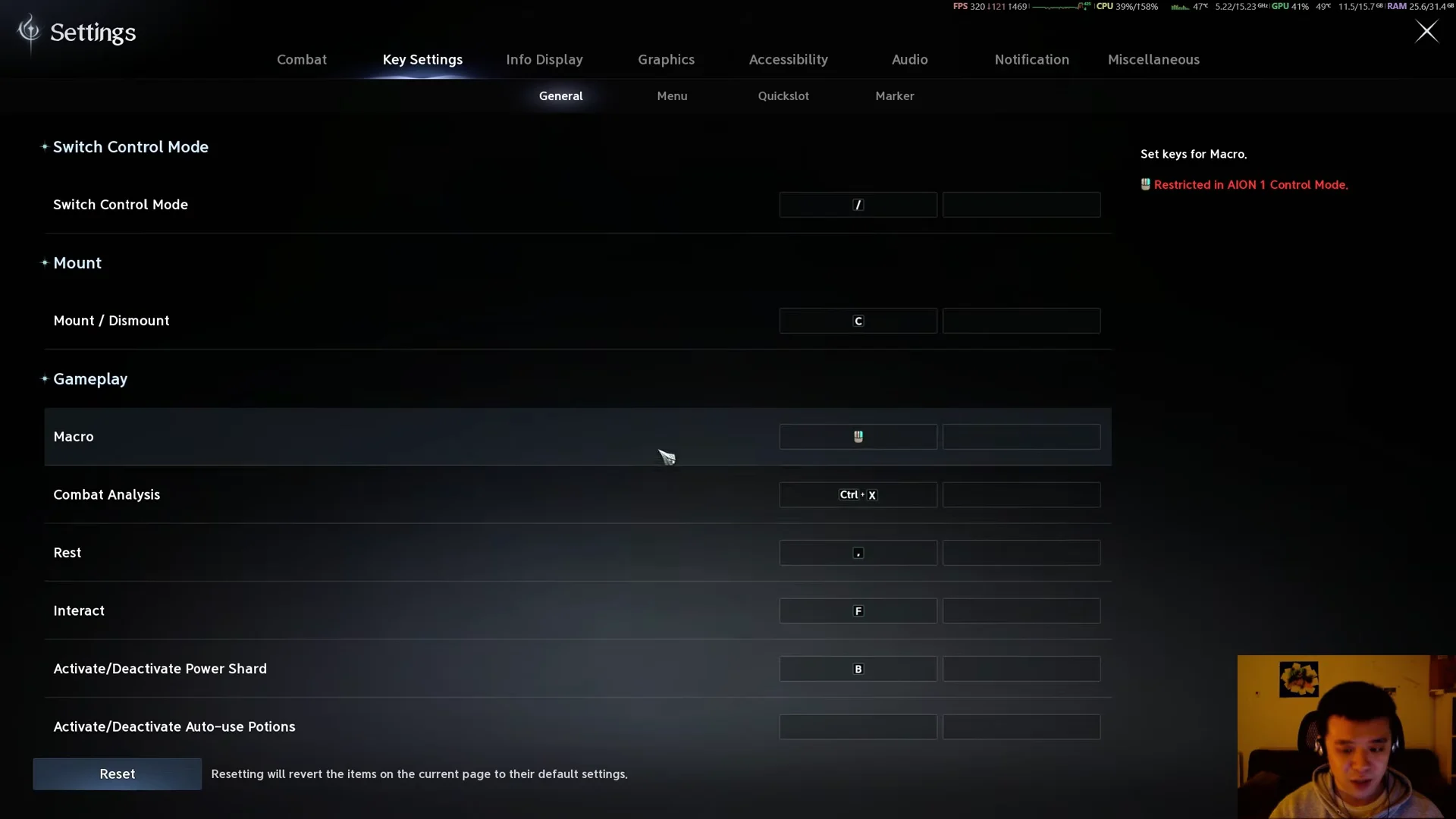 Macro Keybinding Settings