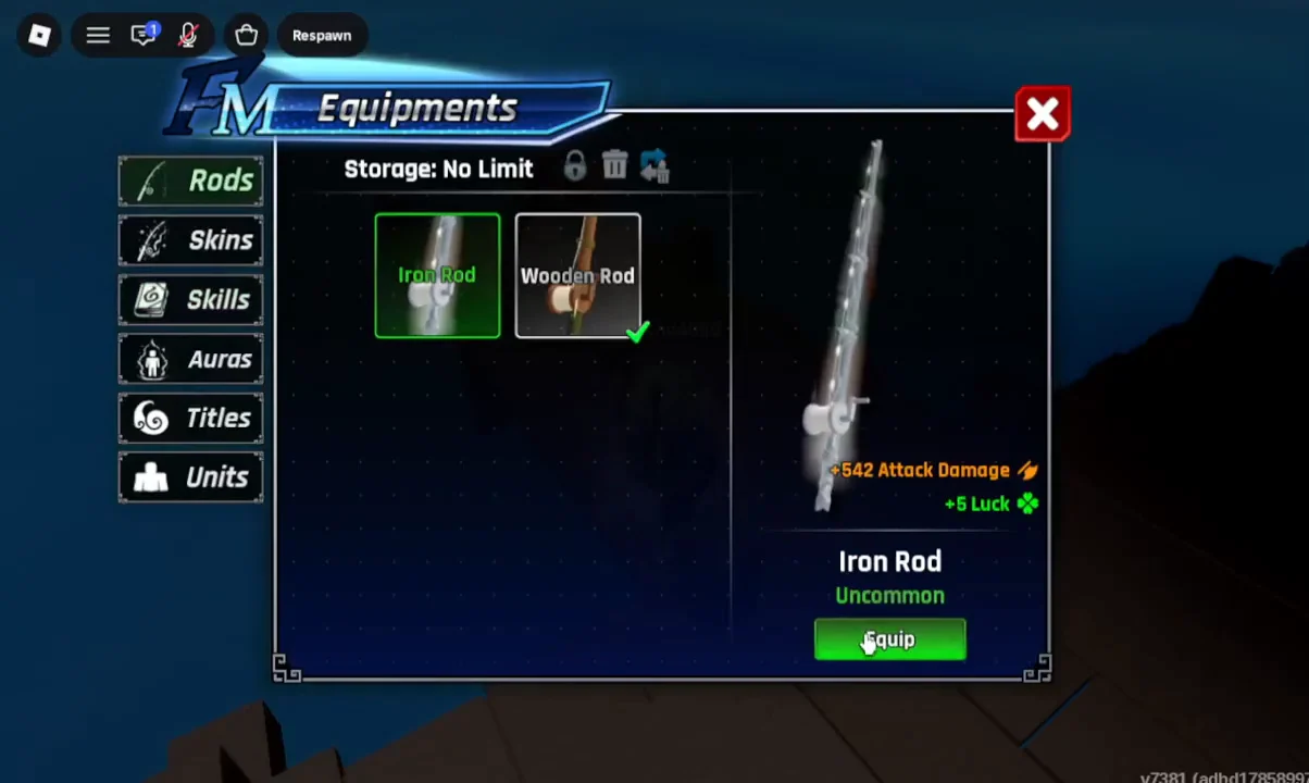 Equipment Menu & Skill Swapping