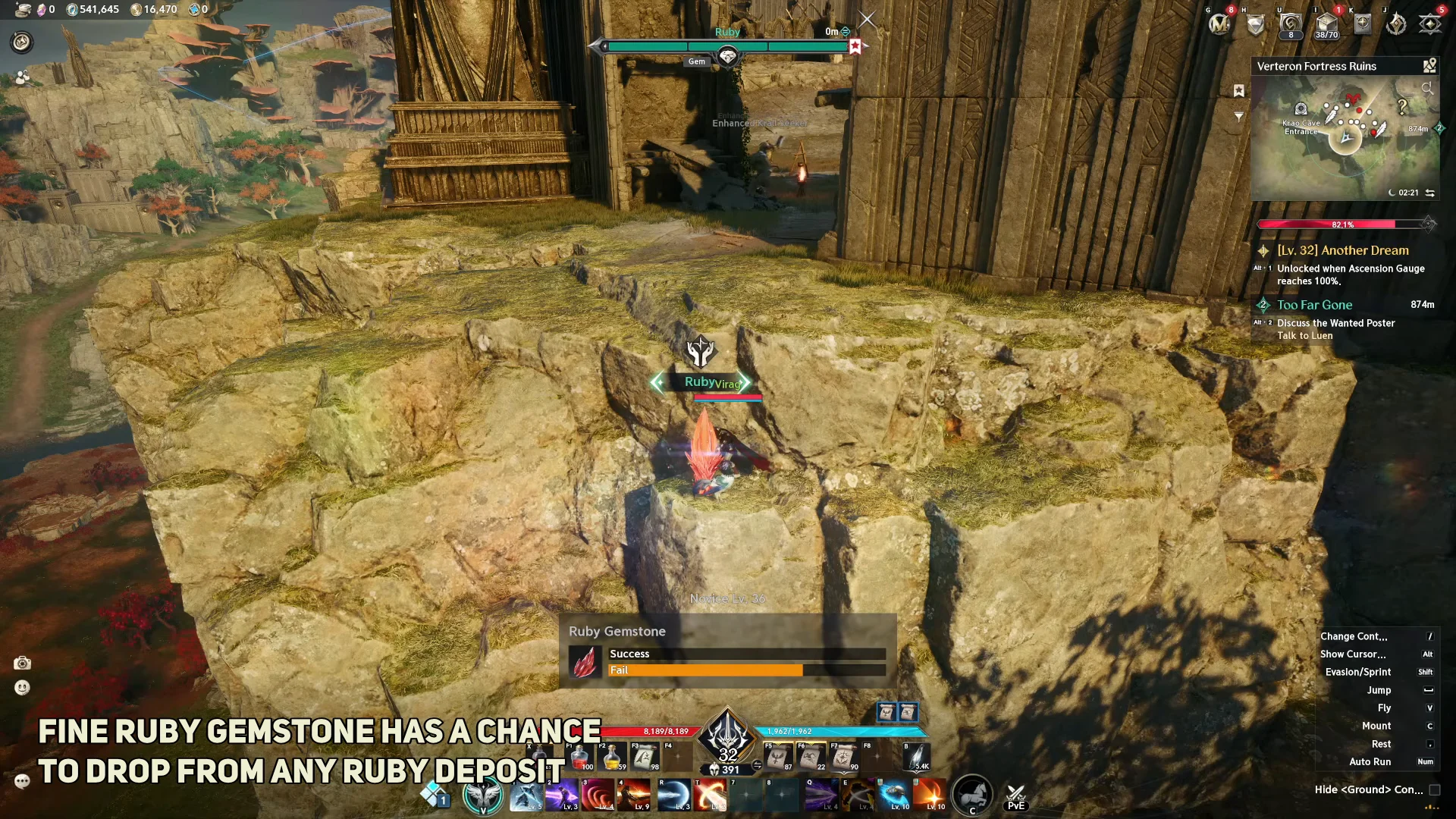 Reaching cliffside node