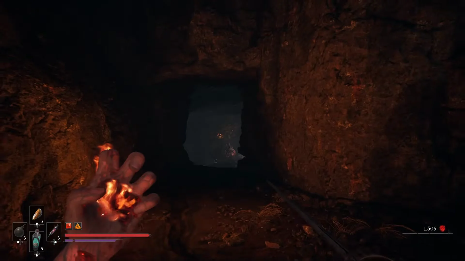 Entering the large cavern