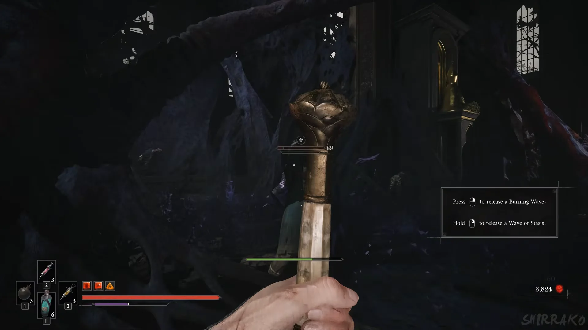 Claymore in hand with its hint