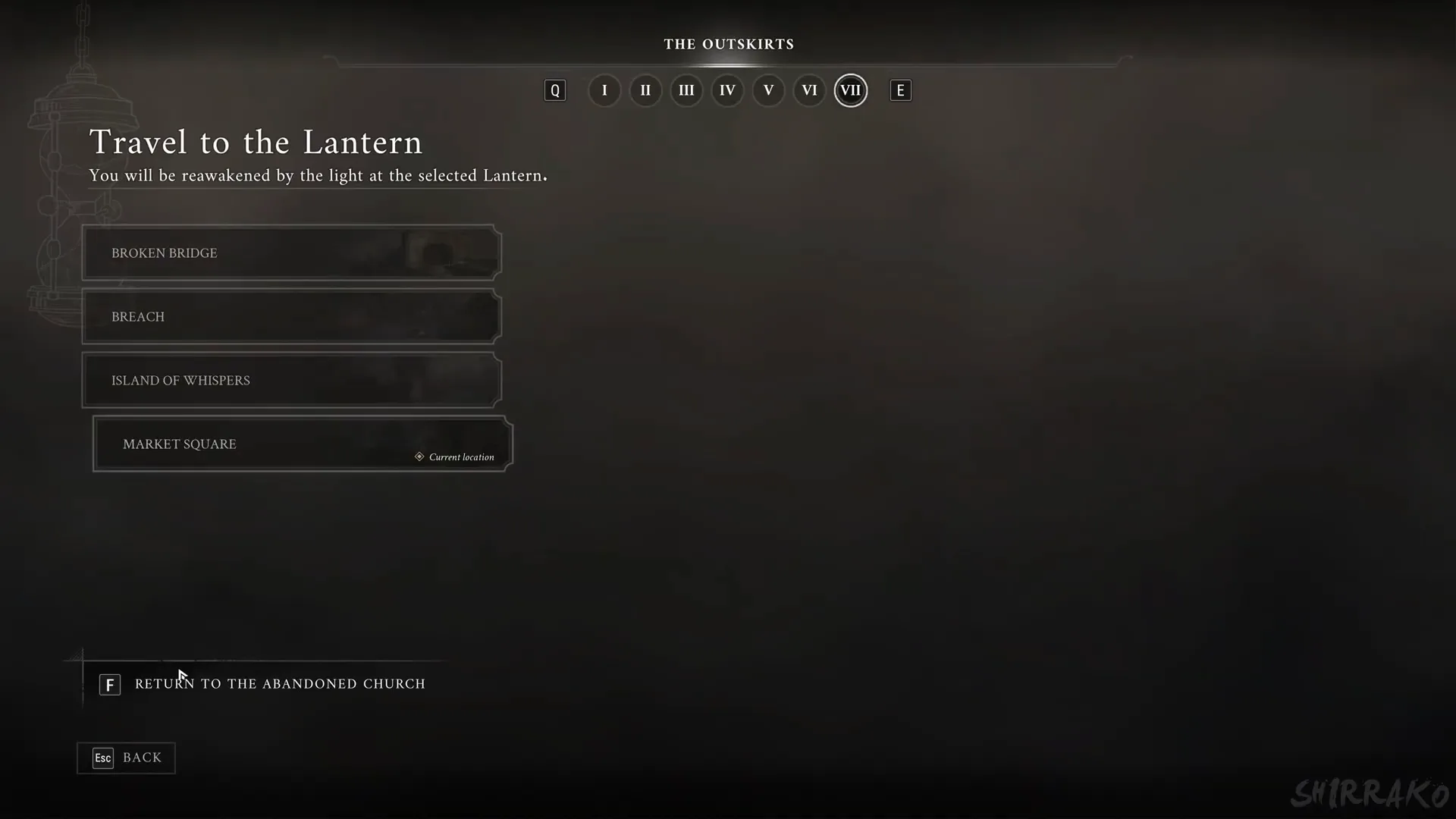 Outskirts Lantern travel list