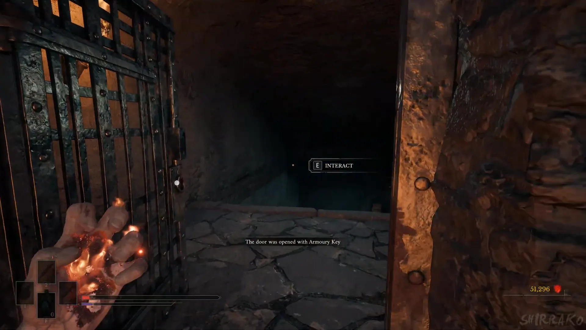 Armoury Key opens iron gate
