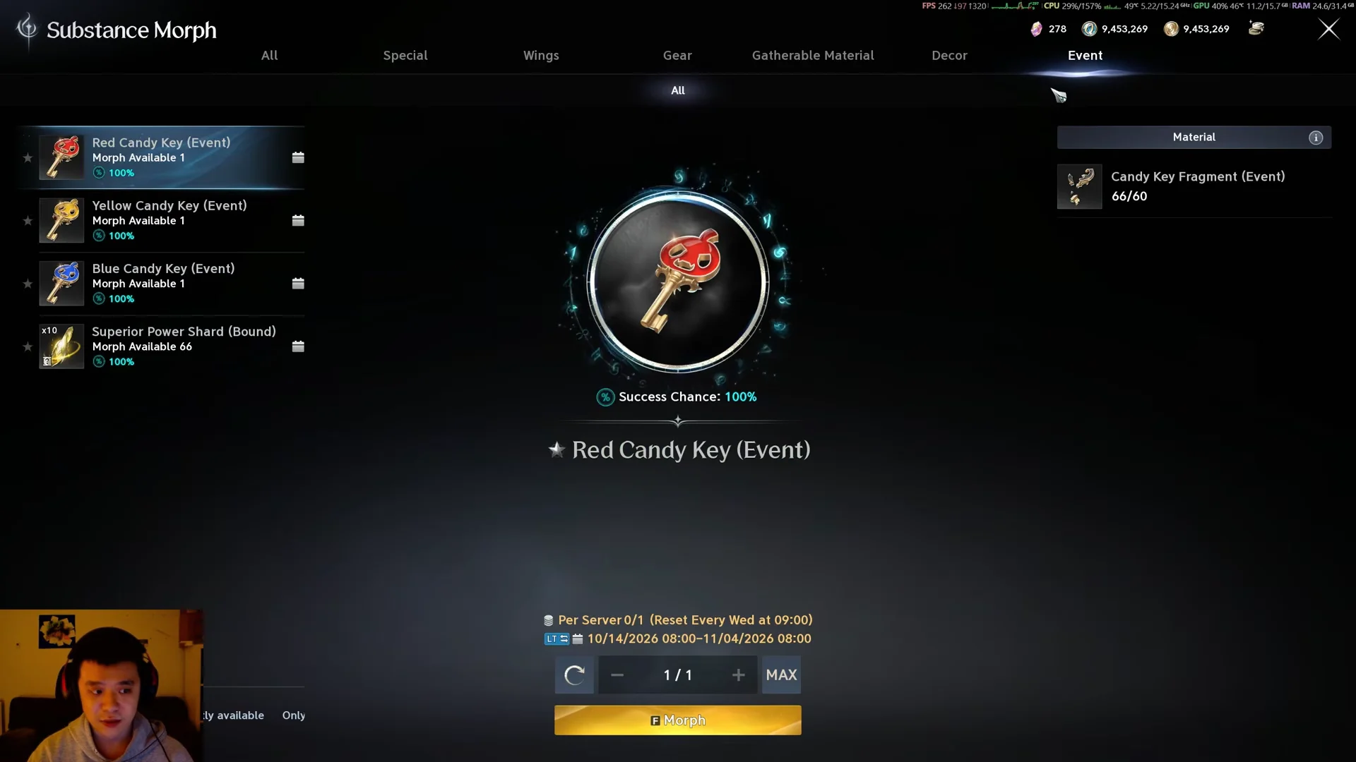 Substance Morph Key Crafting