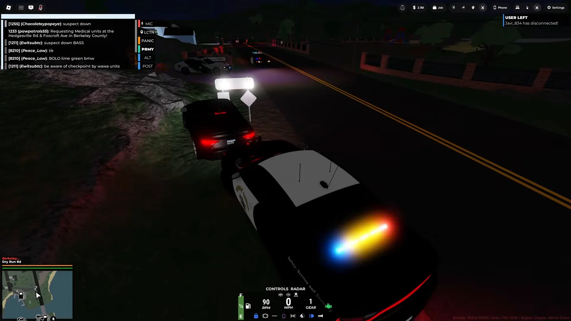 Night pursuit and TVI
