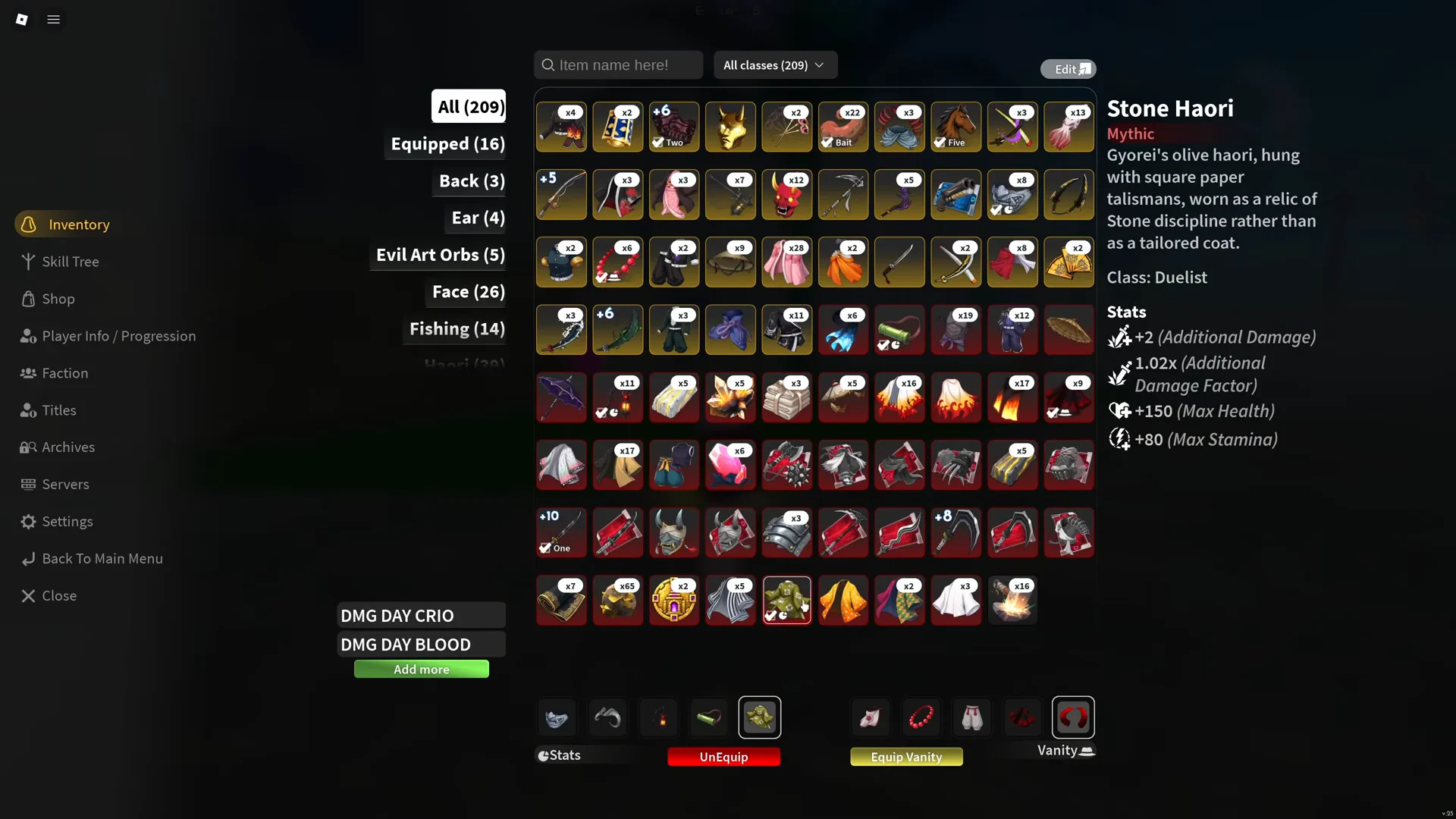 Early Flat Damage Equipment Setup