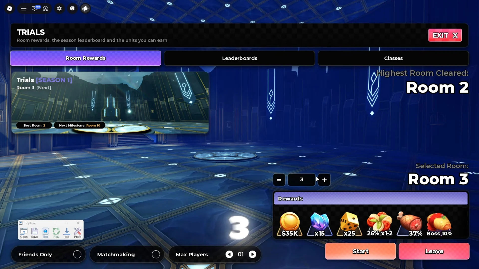 Trials Menu & Selection