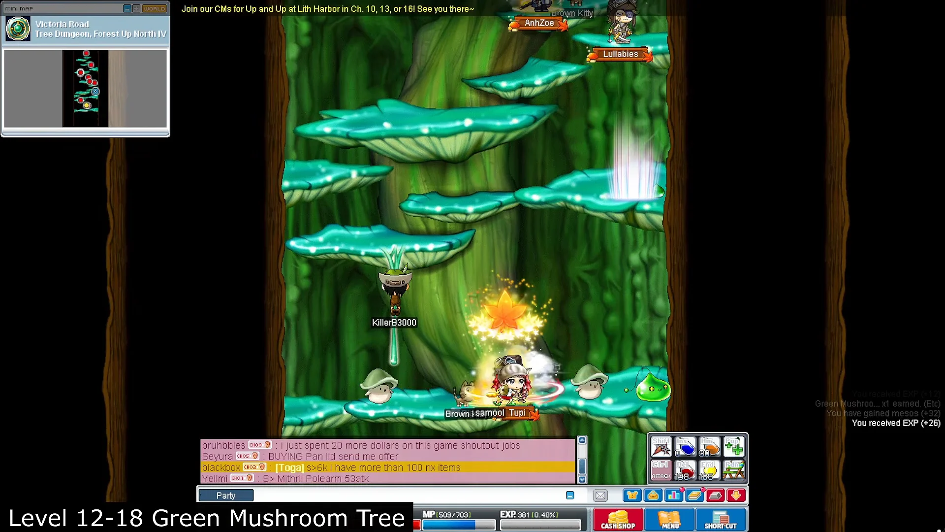 Level 12-18: Green Mushroom Tree