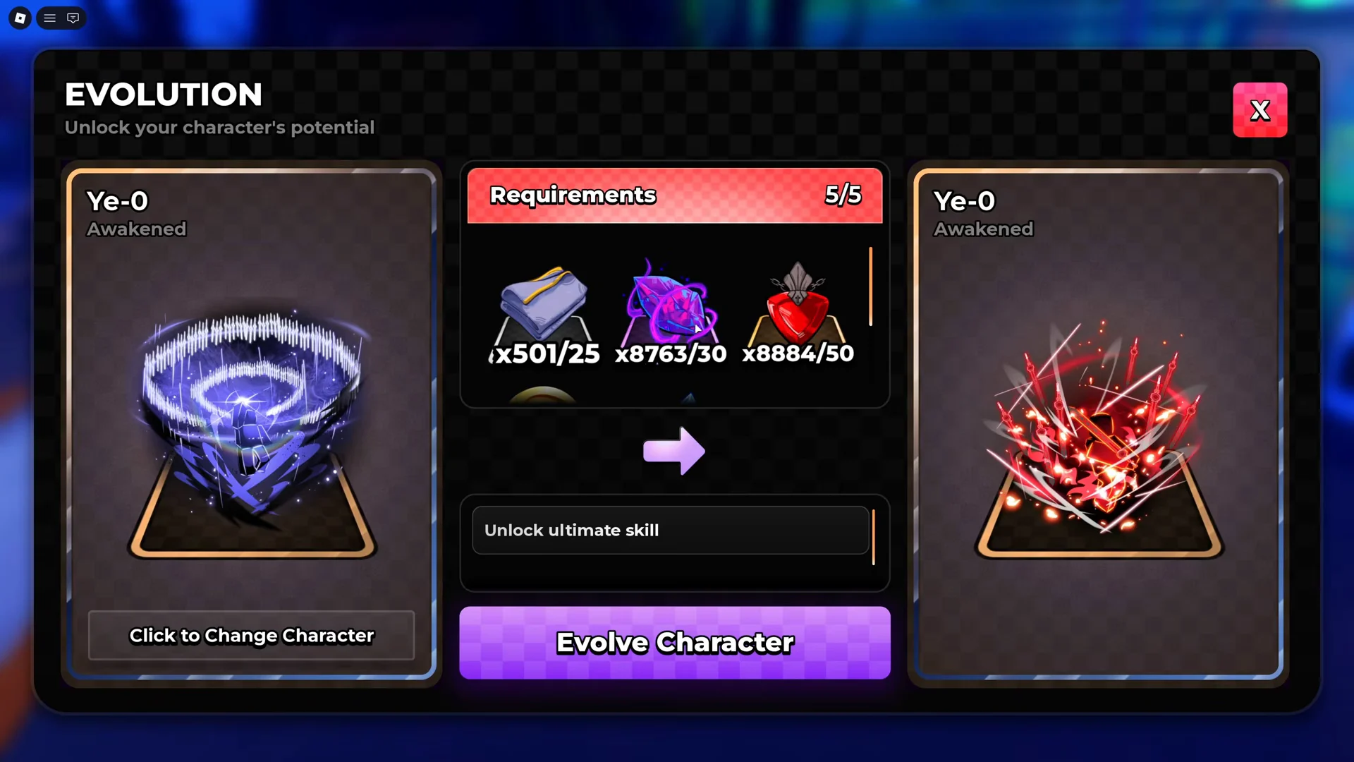 Evolution Material Matching