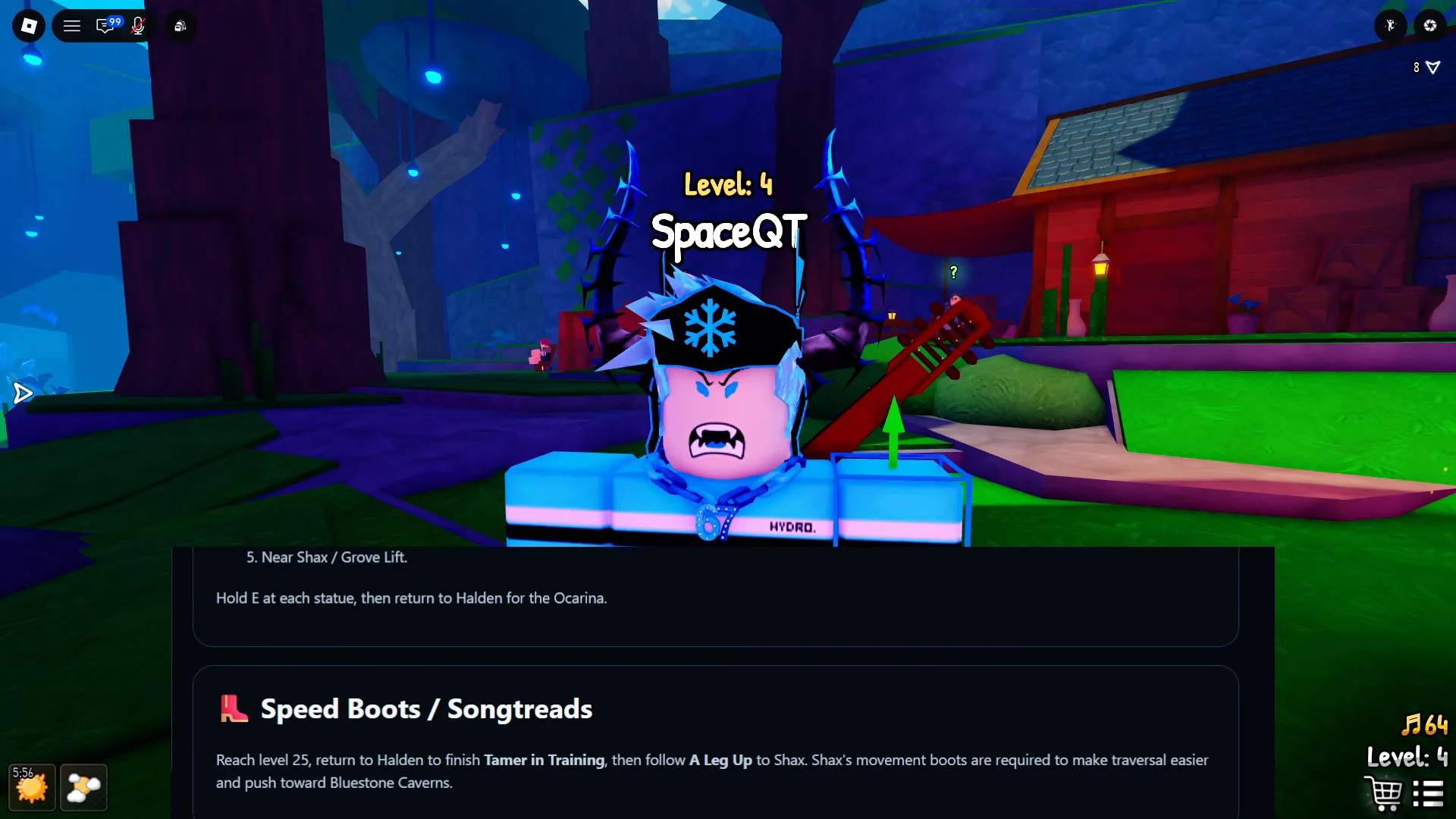 Leveling to 25 & Speed Boots (Songtreads)