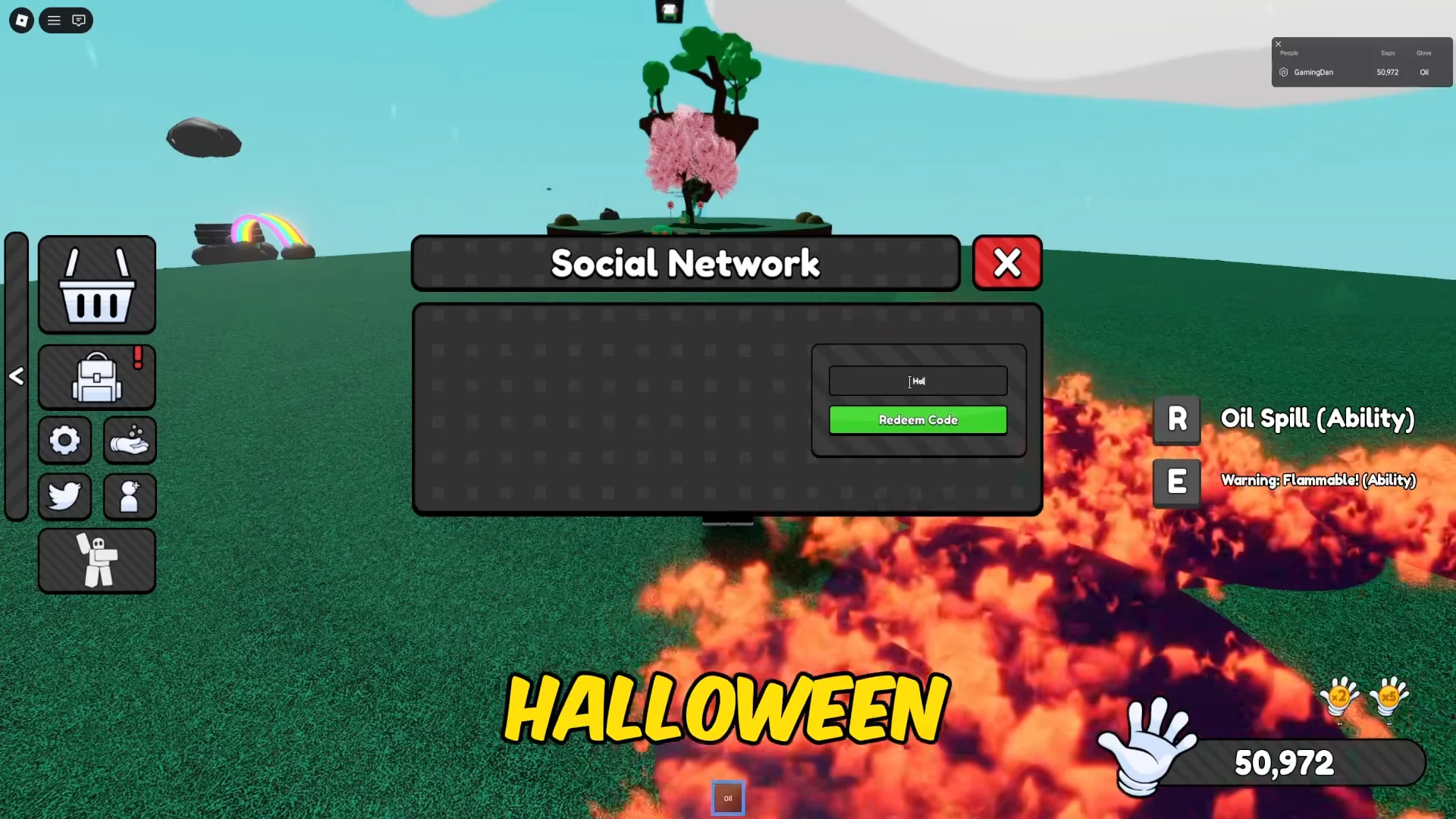Code Redemption Screen