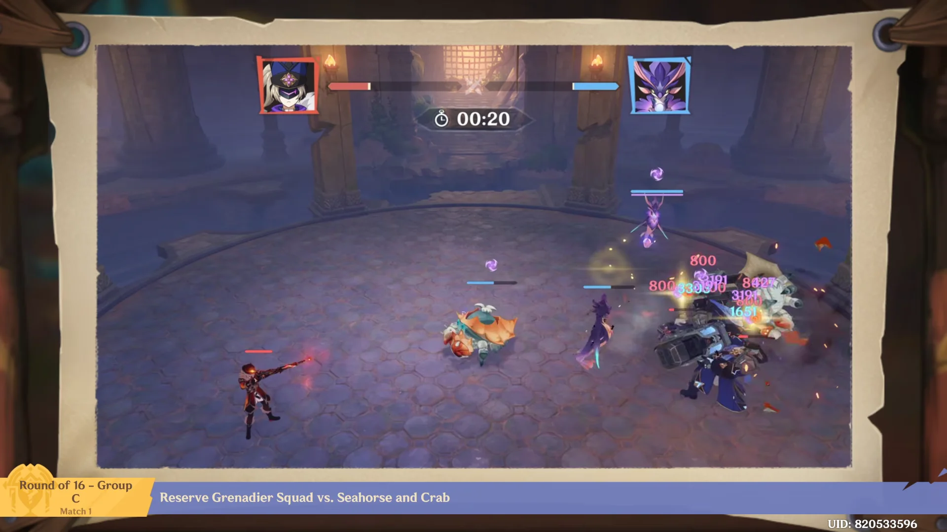 Match 1 Replay: Reserve Grenadier Squad vs. Seahorse and Crab