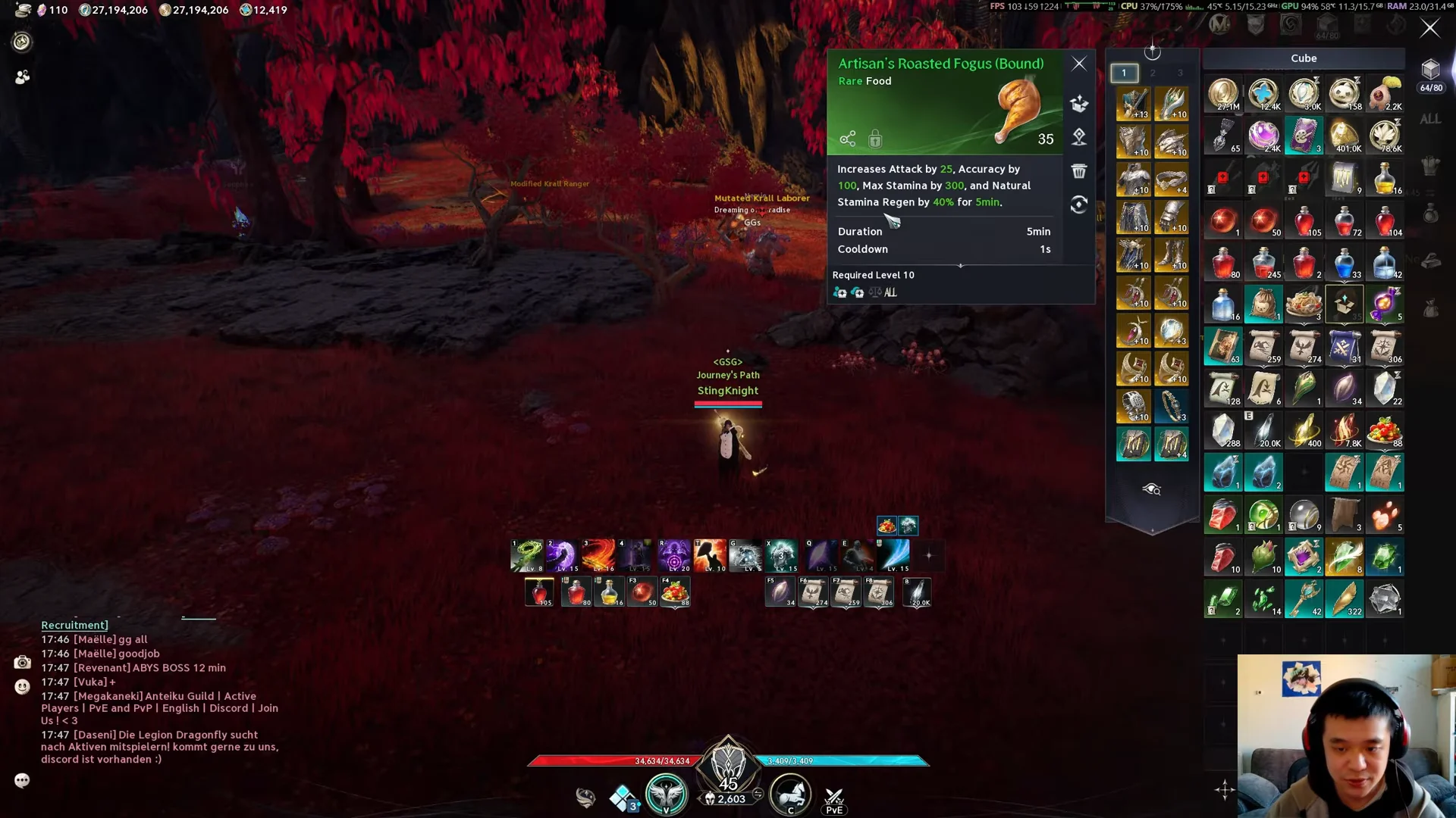 Inventory Food Buffs Demonstration